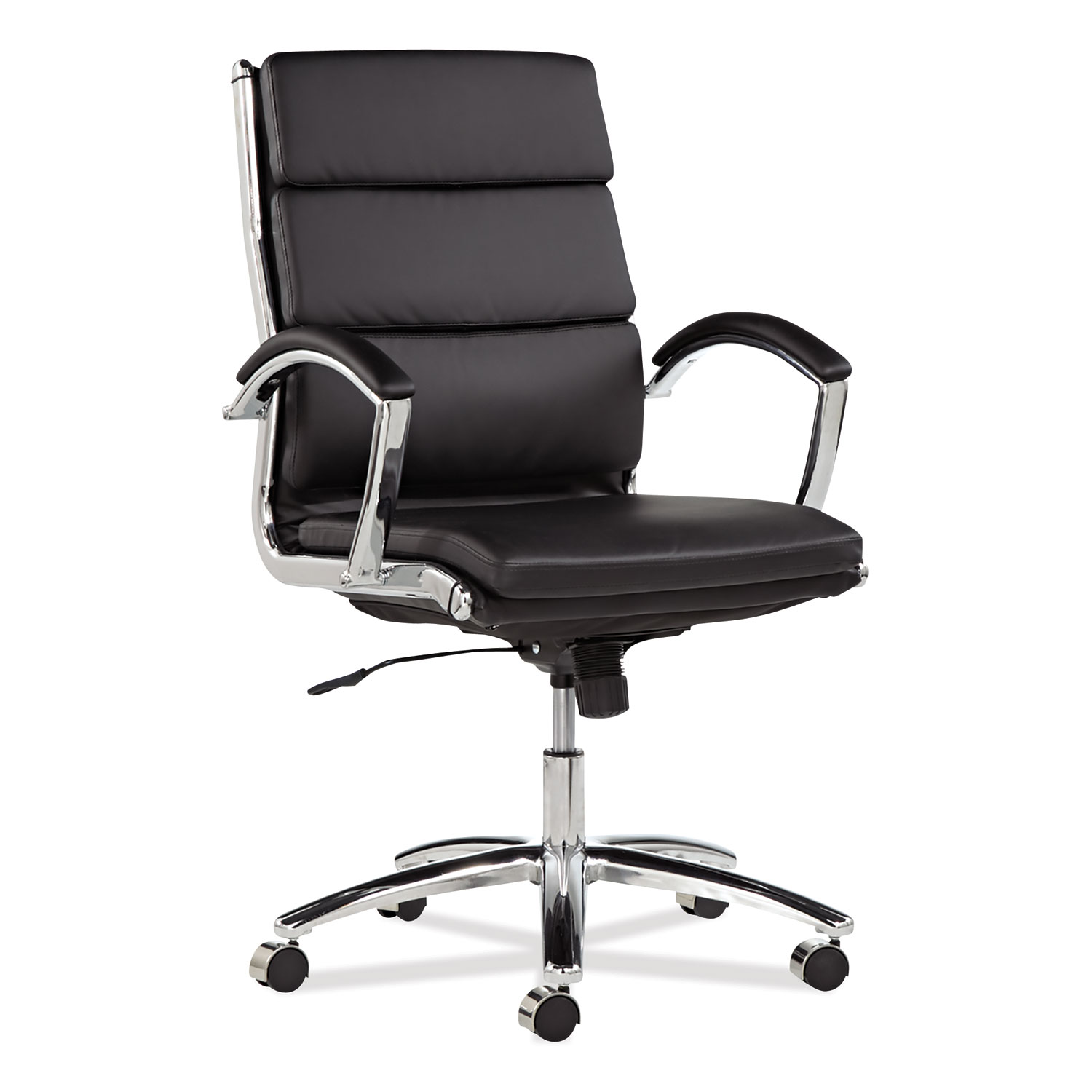  Alera ALENR4219 Alera Neratoli Mid-Back Slim Profile Chair, Supports up to 275 lbs., Black Seat/Black Back, Chrome Base (ALENR4219) 