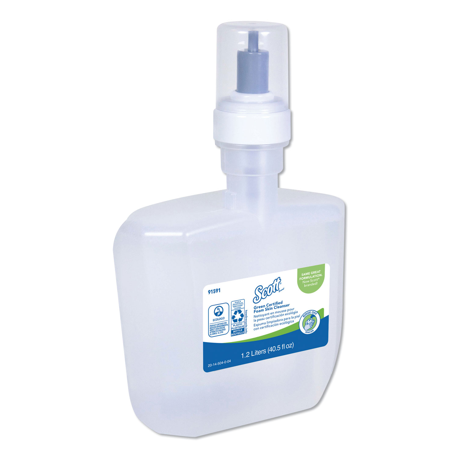 Essential Green Certified Foam Skin Cleanser, 1200 mL, 2/Carton