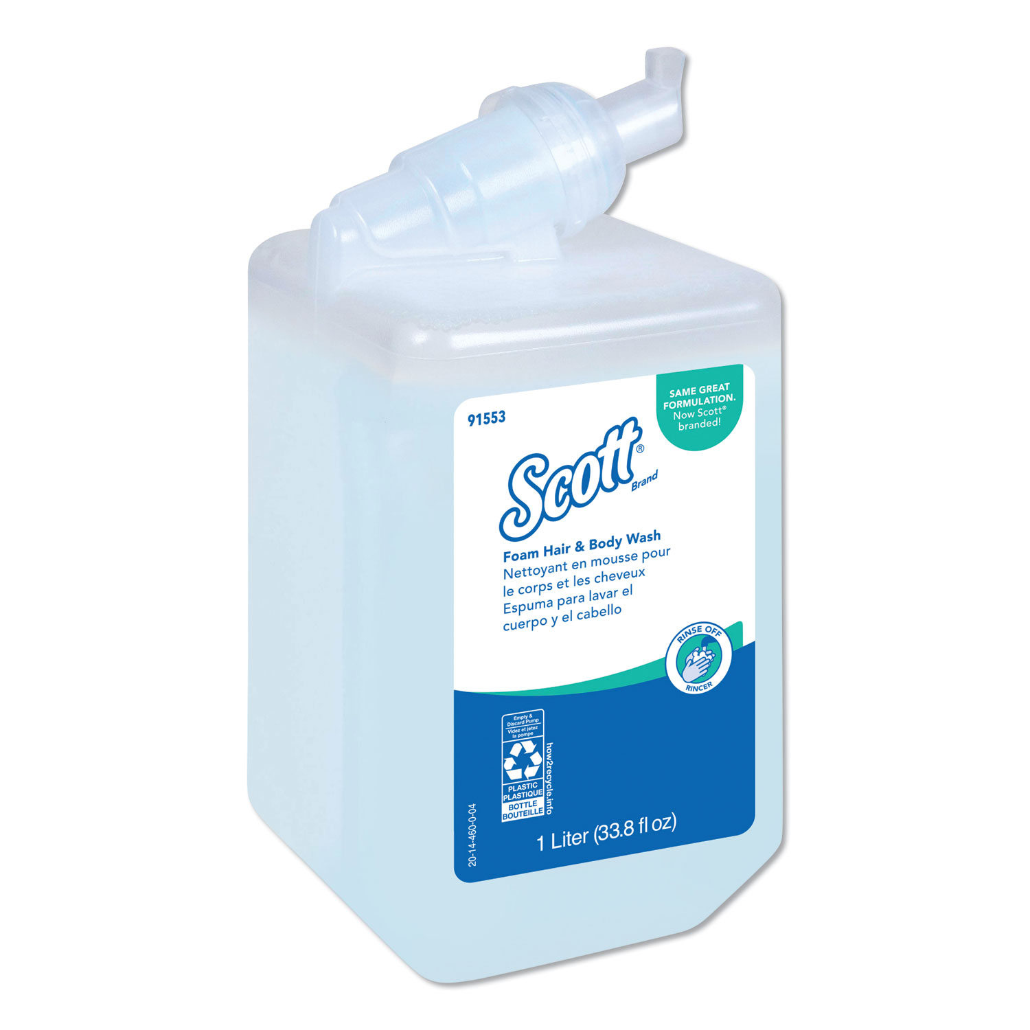  Scott KCC 91553 Pro Foam Hair and Body Wash, 1000 mL, Refill, 6/Carton (KCC91553) 