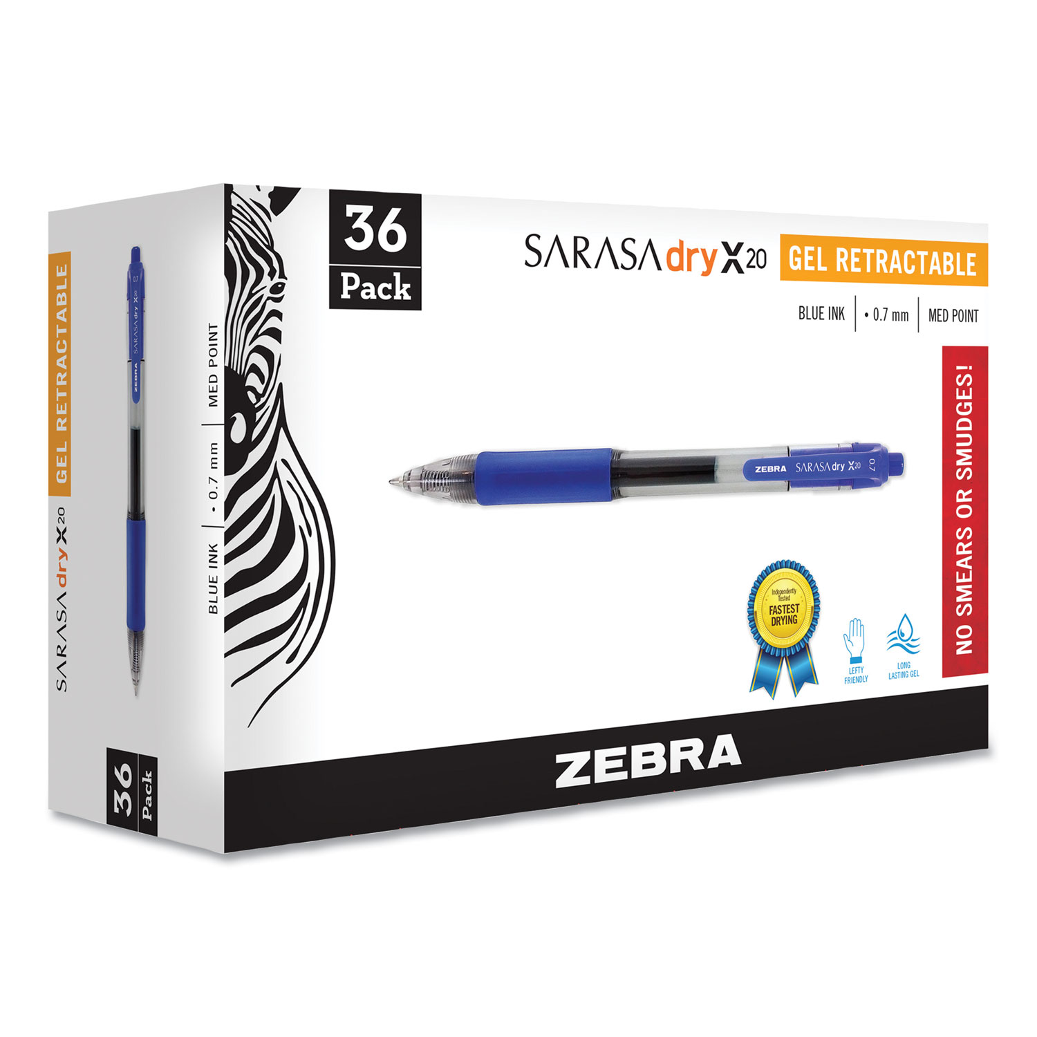 Zebra Sarasa Dry X20 Retractable Gel Pen - 0.7mm Medium Pen Point -  Retractable - Black Pigment-based Ink - Translucent Barrel - 20 + 4 / Pack  - Sierra Office Systems & Products Inc.