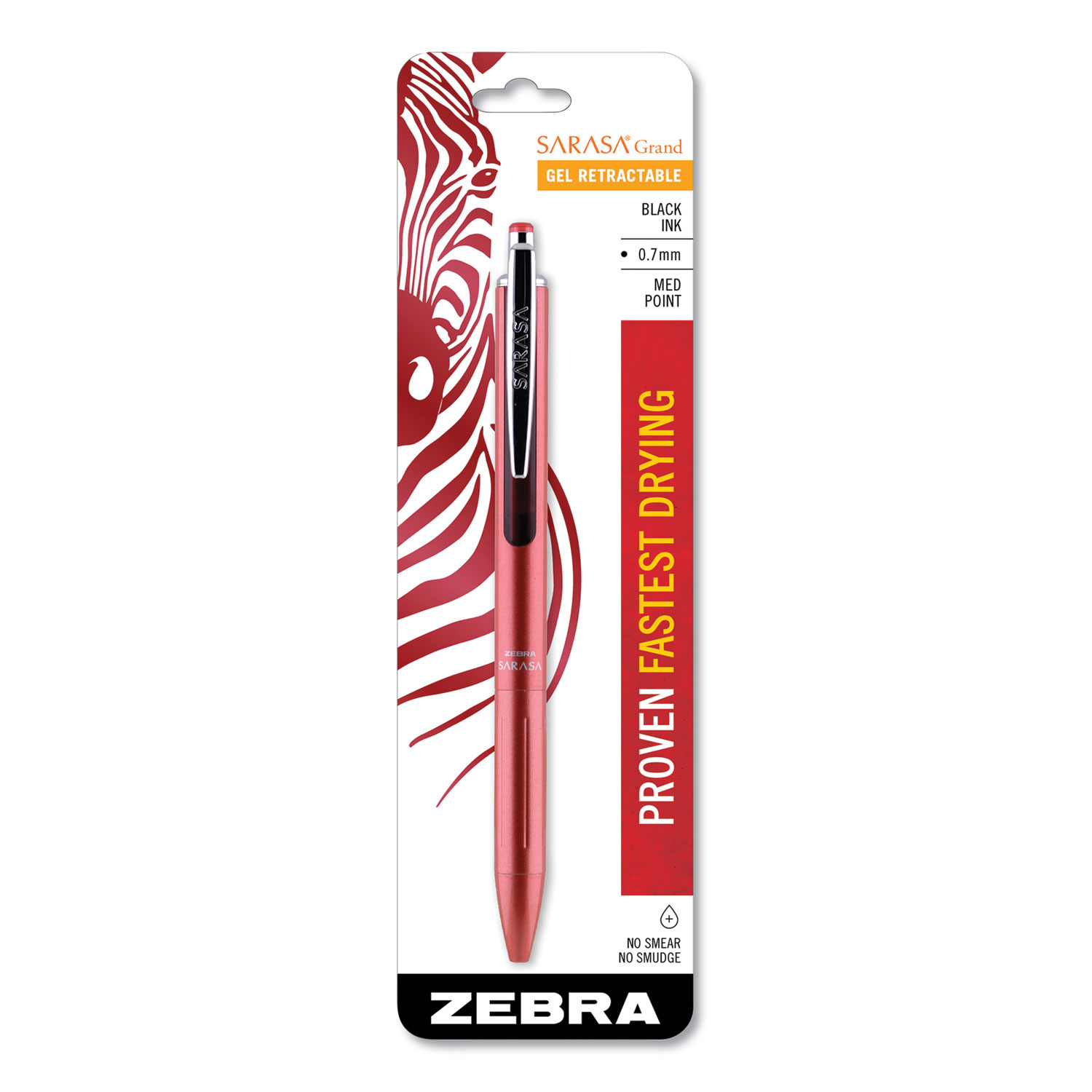  Zebra 45311 Blister-Carded Sarasa Grand Retractable Gel Pen, Medium 0.7mm, Black Ink, Rose Gold Barrel (ZEB45311) 
