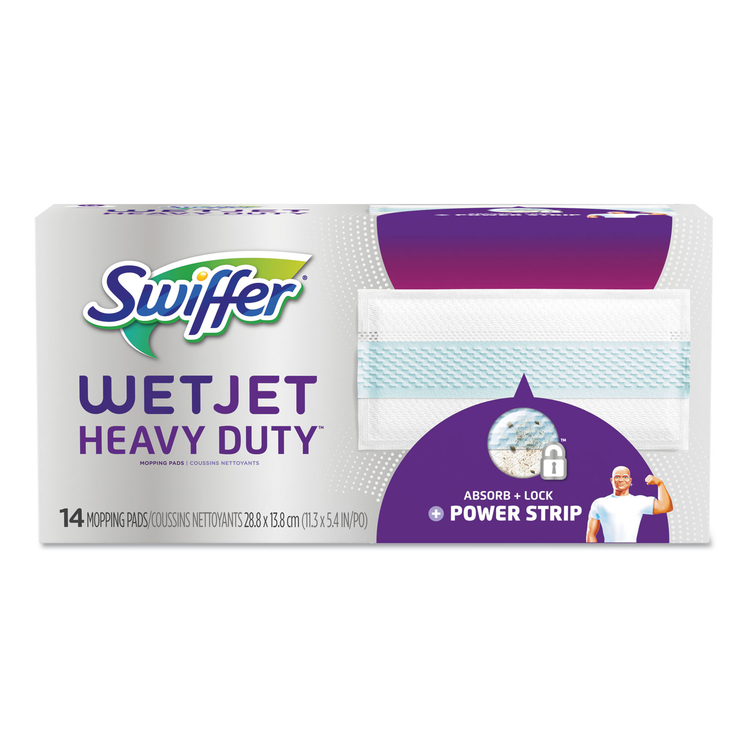  Swiffer 81790 WetJet System Refill Cloths, 11.3 x 5.4, Heavy Duty, White, 14/Box, 4 BX/CT (PGC81790CT) 