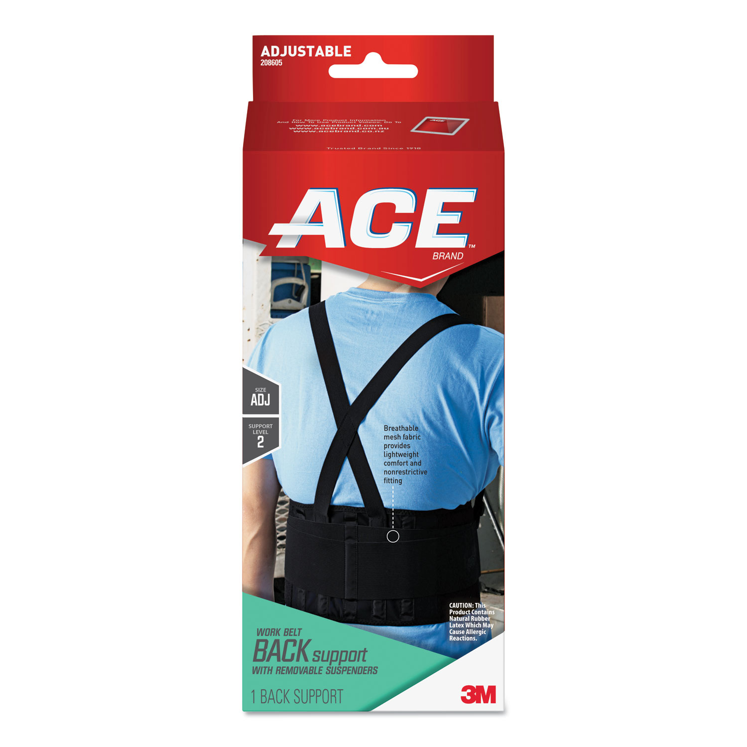  ACE 208605 Work Belt with Removable Suspenders, One-Size Adjustable, Black (MMM208605) 