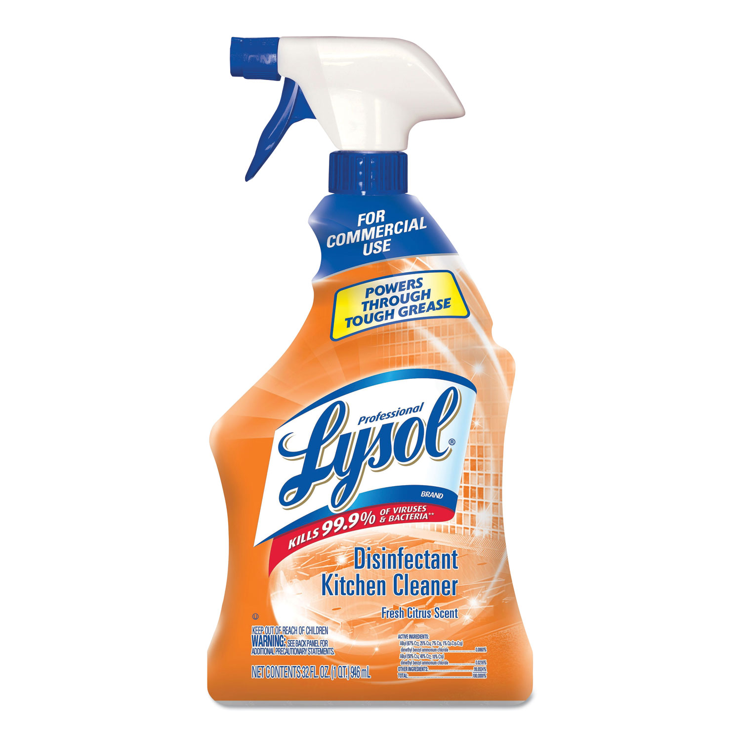 Disinfectant Kitchen Cleaner, 32oz Spray Bottle, 12/Carton