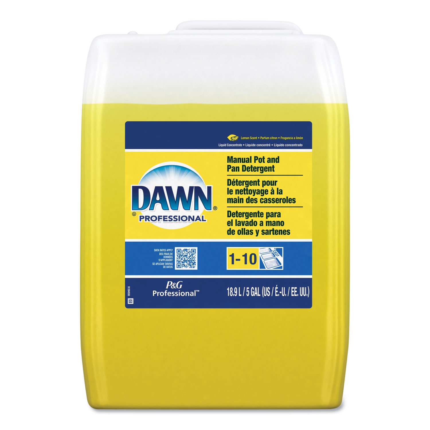  Dawn Professional 70682 Manual Pot/Pan Dish Detergent, Lemon Scent, Liquid, 5 gal Pail (PGC70682) 