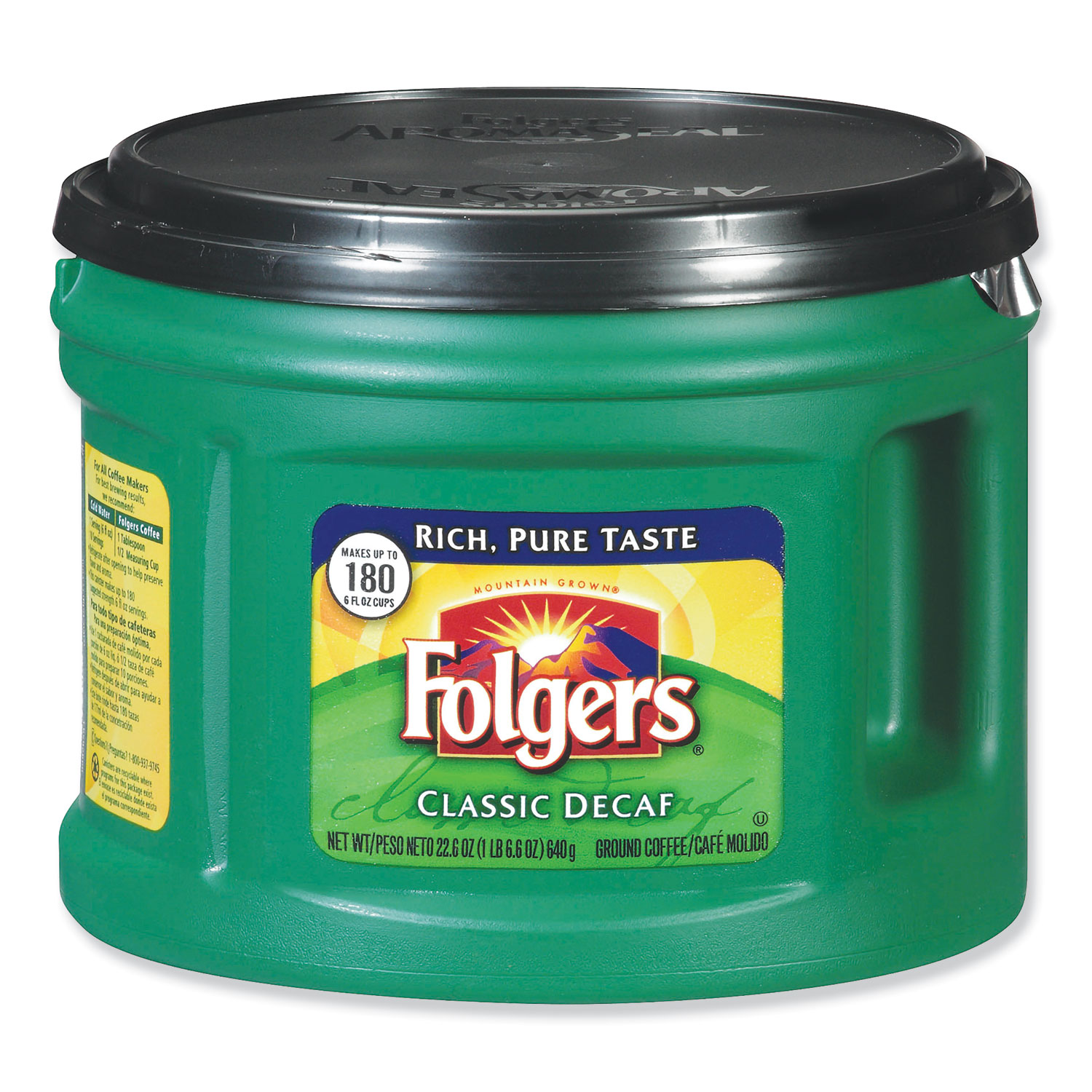  Folgers 374 Coffee, Classic Roast Decaffeinated, Ground, 22 3/5oz Can (FOL00374EA) 