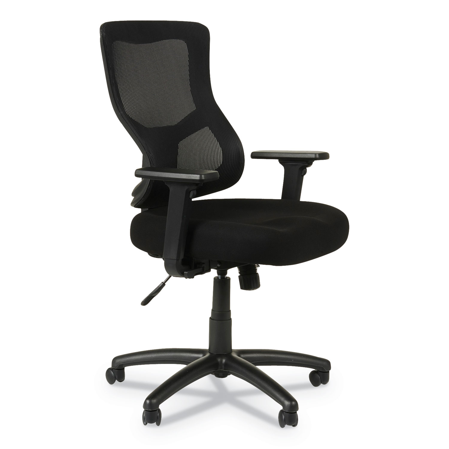  Alera ALEELT4214S Alera Elusion II Series Mesh Mid-Back Synchro with Seat Slide Chair, Supports up to 275 lbs., Black Seat/Back, Black Base (ALEELT4214S) 