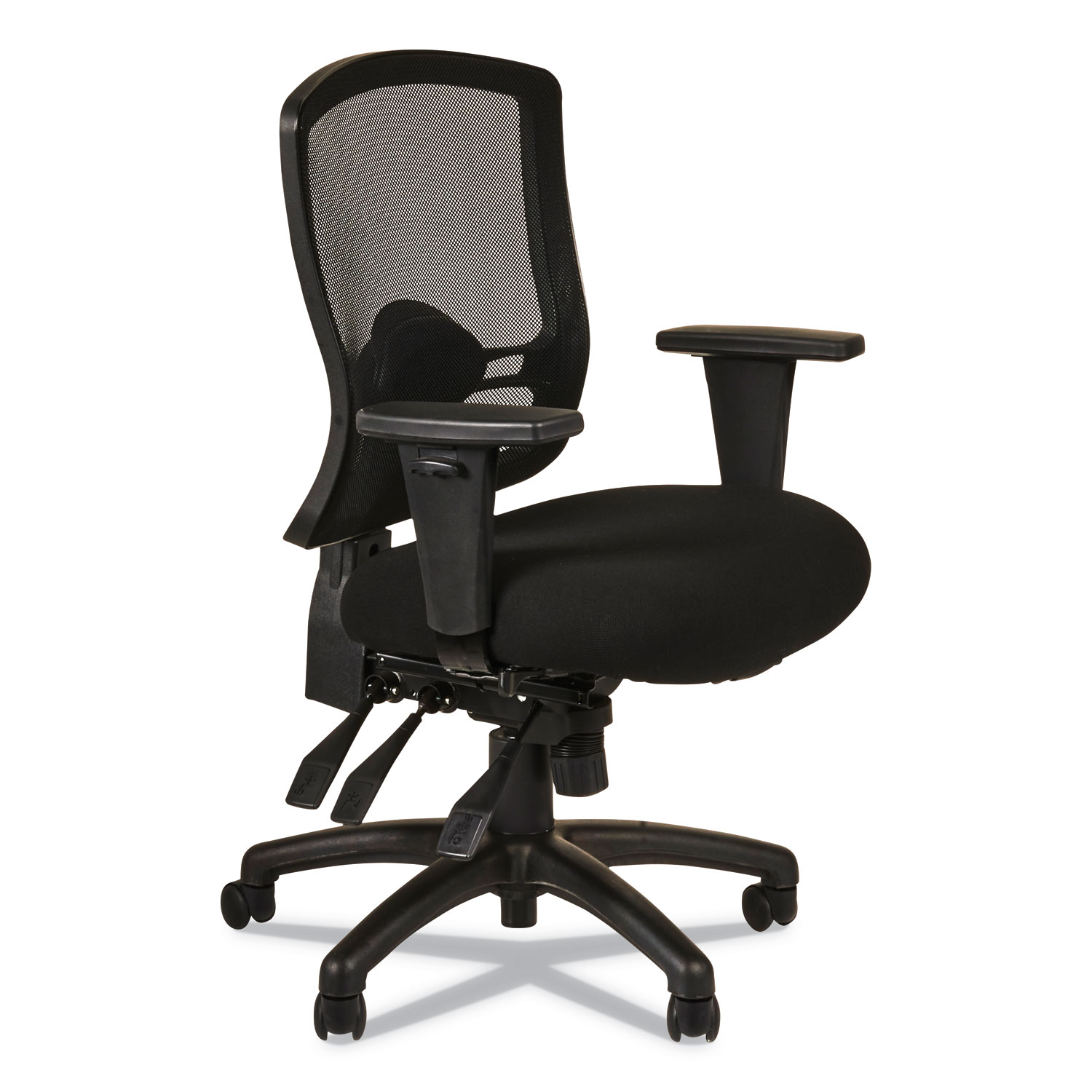  Alera ALEET4217 Alera Etros Series Mid-Back Multifunction with Seat Slide Chair, Supports up to 275 lbs., Black Seat/Black Back, Black Base (ALEET4217) 