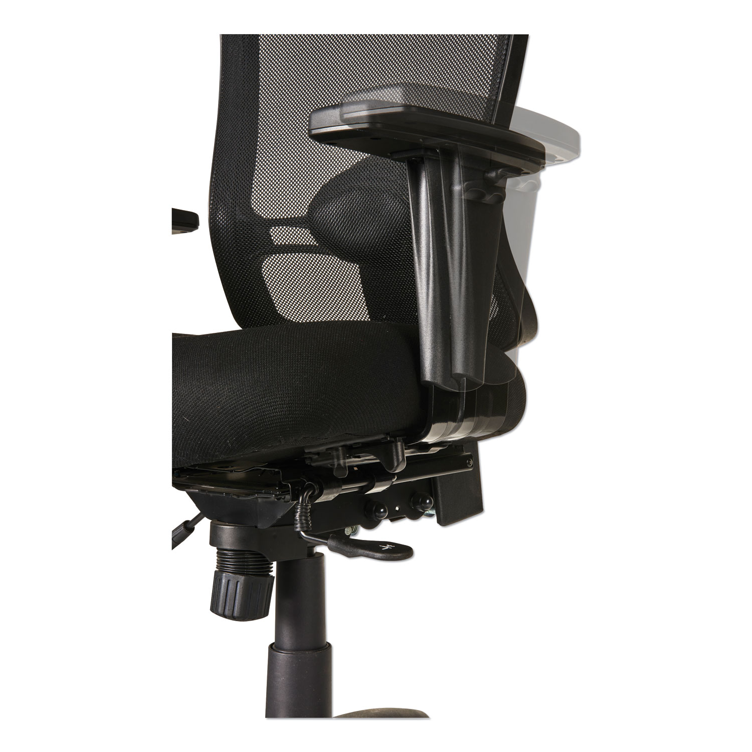 Alera Etros Series Mid-Back Multifunction with Seat Slide Chair, Supports up to 275 lbs., Black Seat/Black Back, Black Base