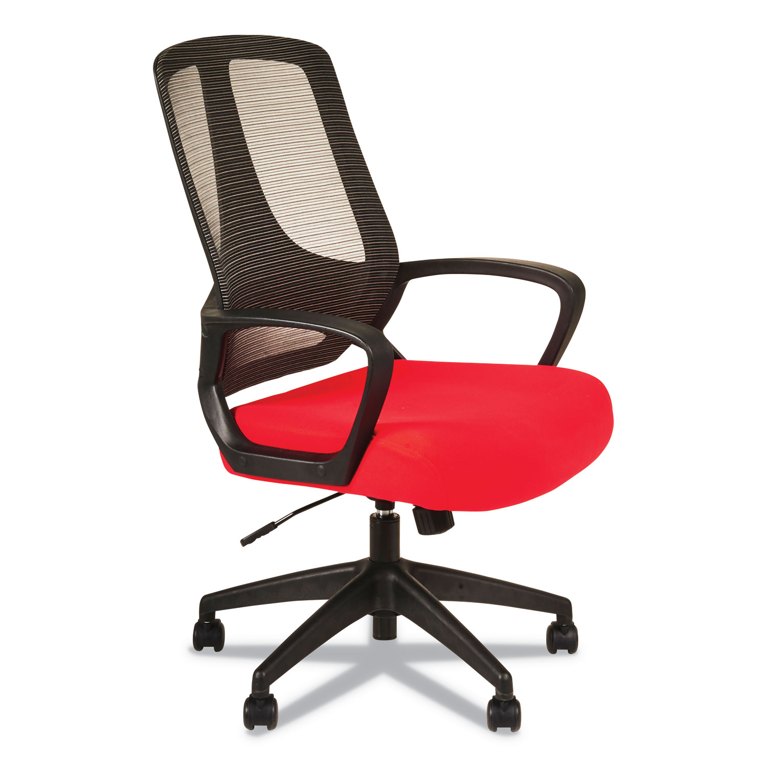  Alera ALEMB4738 Alera MB Series Mesh Mid-Back Office Chair, Supports up to 275 lbs., Red Seat/Black Back, Black Base (ALEMB4738) 