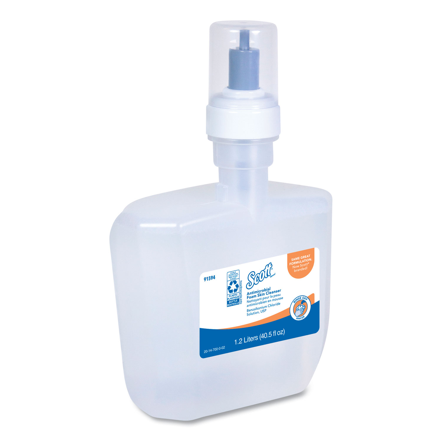  Scott 91594 Control Antimicrobial Foam Skin Cleanser, Fresh Scent, 1200 mL, 2/Carton (KCC91594) 