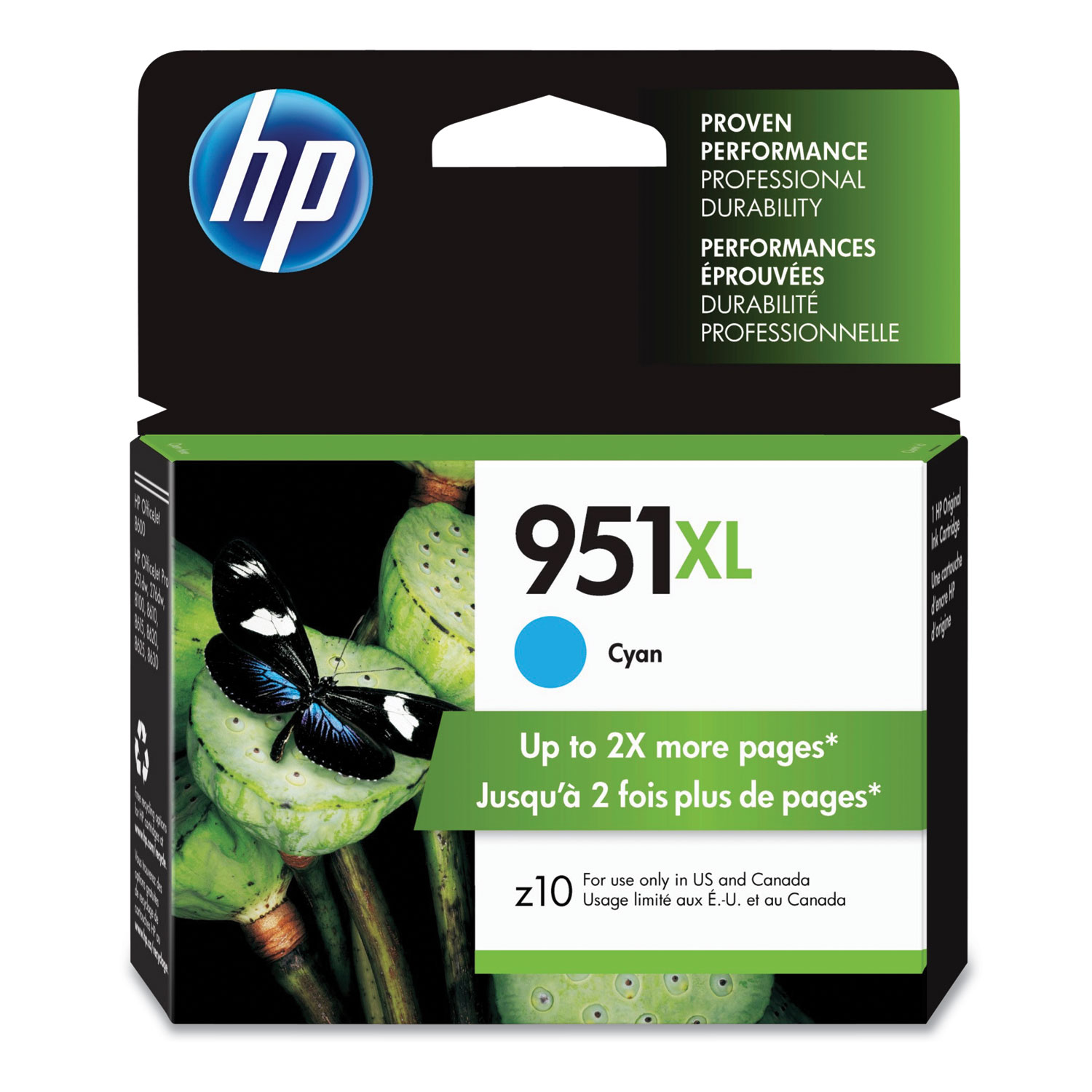  HP CN046AN HP 951XL, (CN046AN) High Yield Cyan Original Ink Cartridge (HEWCN046AN) 