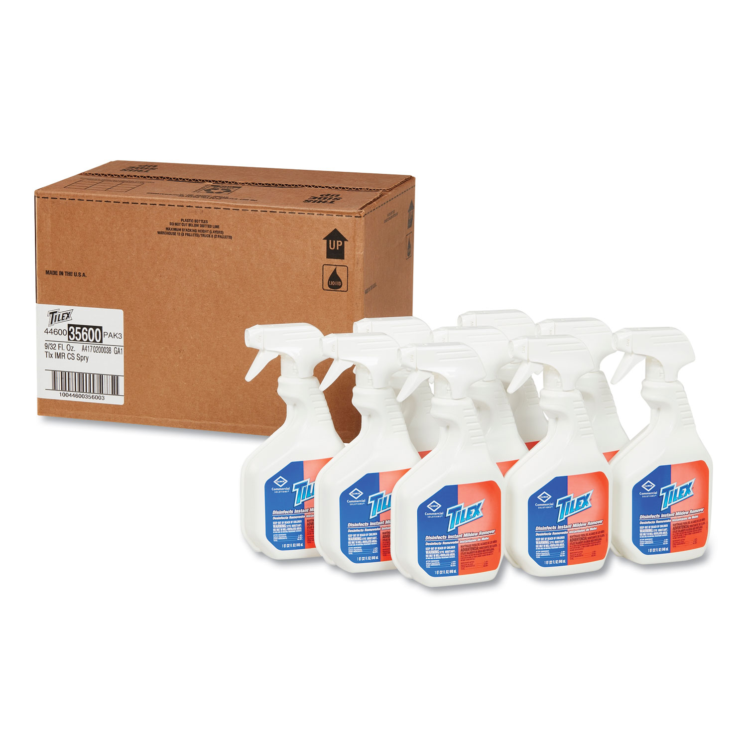  Tilex 35600 Disinfects Instant Mildew Remover, 32oz Smart Tube Spray, 9/Carton (CLO35600CT) 