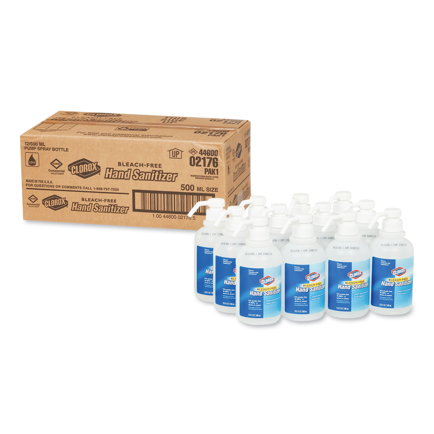  Clorox CLO 02176 Hand Sanitizer, 16.9 oz Spray, 12/Carton (CLO02176CT) 