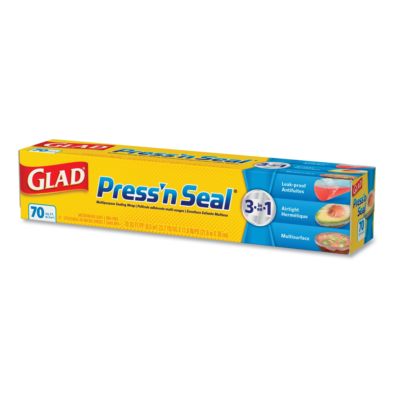 Press'n Seal Food Plastic Wrap, 70 Square Foot Roll, 12/Carton