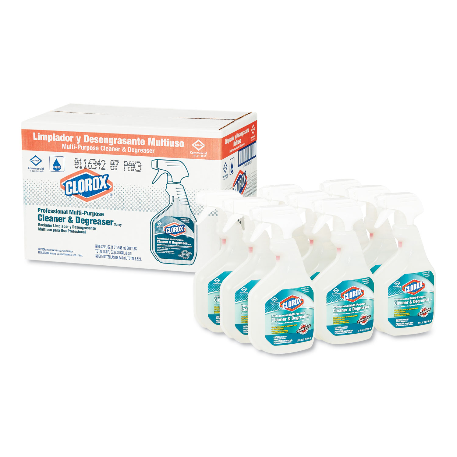  Clorox 30865 Professional Multi-Purpose Cleaner and Degreaser Spray, 32 oz Bottle, 9/Carton (CLO30865CT) 