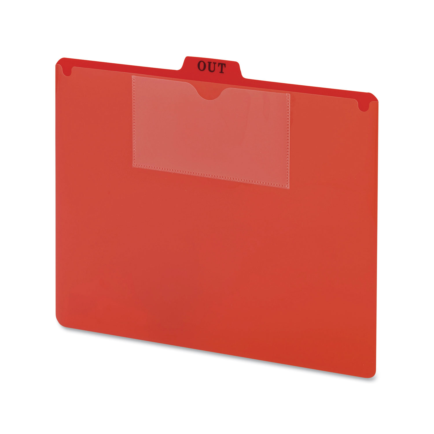  Smead 51920 Poly Out Guide, Two-Pocket Style, 1/5-Cut Top Tab, Out, 8.5 x 11, Red, 50/Box (SMD51920) 