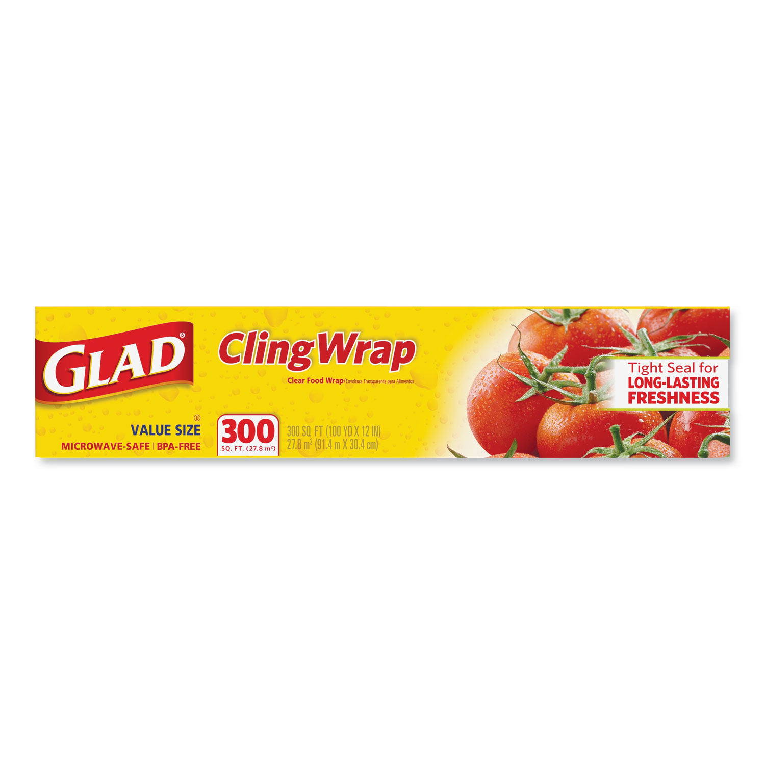 Cling Wrap Plastic Wrap, 300 Square Foot Roll, Clear