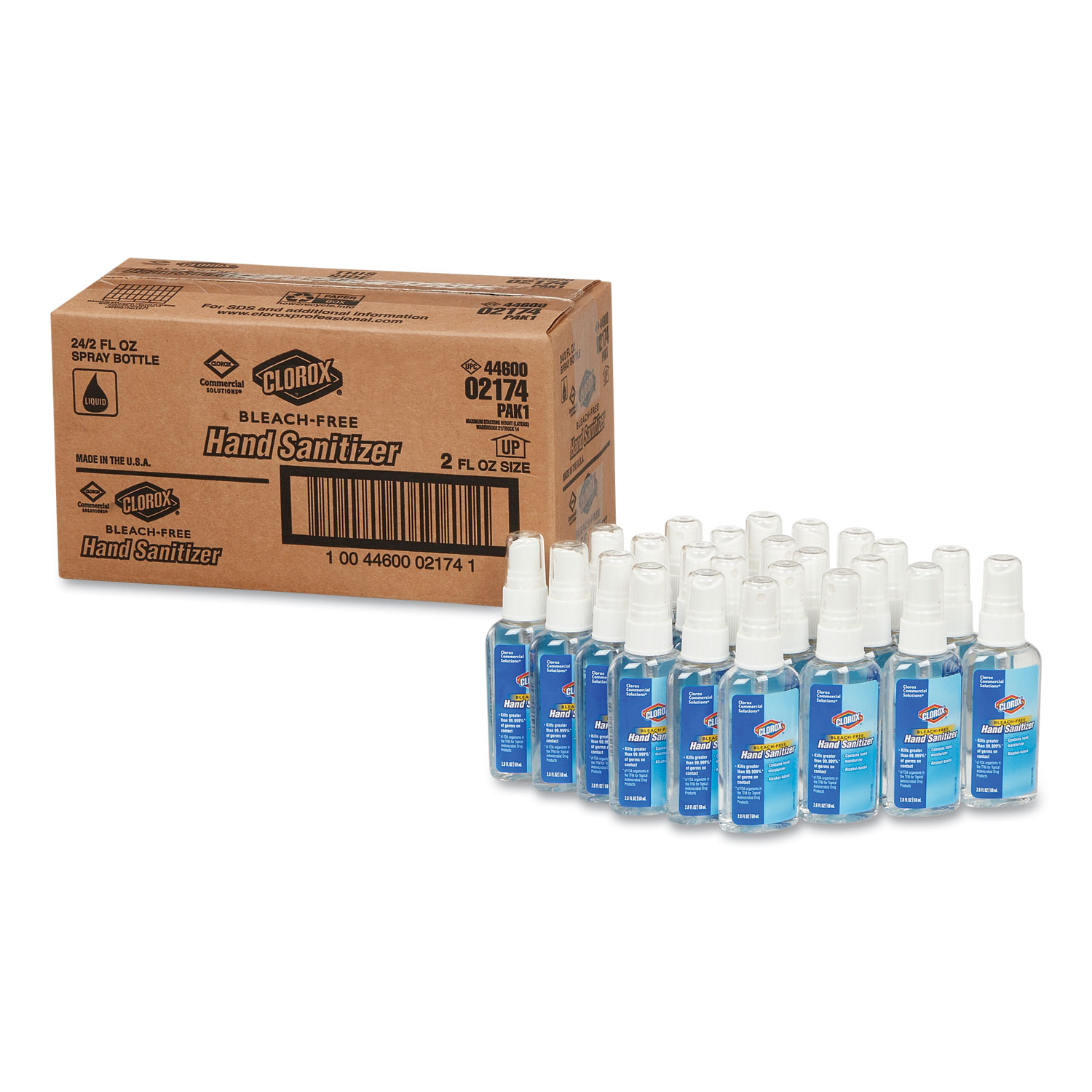 Clorox 02174 Hand Sanitizer, 2 oz Spray, 24/Carton (CLO02174) 