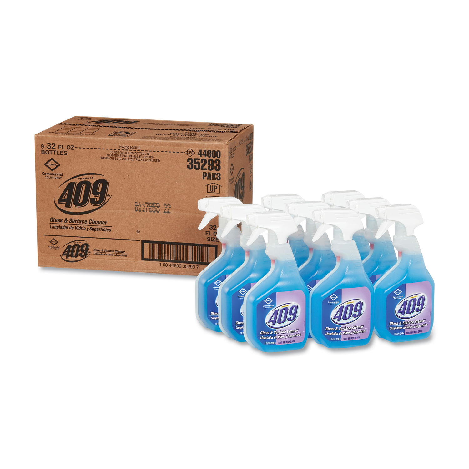  Formula 409 35293 Glass & Surface Cleaner, Spray, 32 oz, 9/Carton (CLO35293CT) 