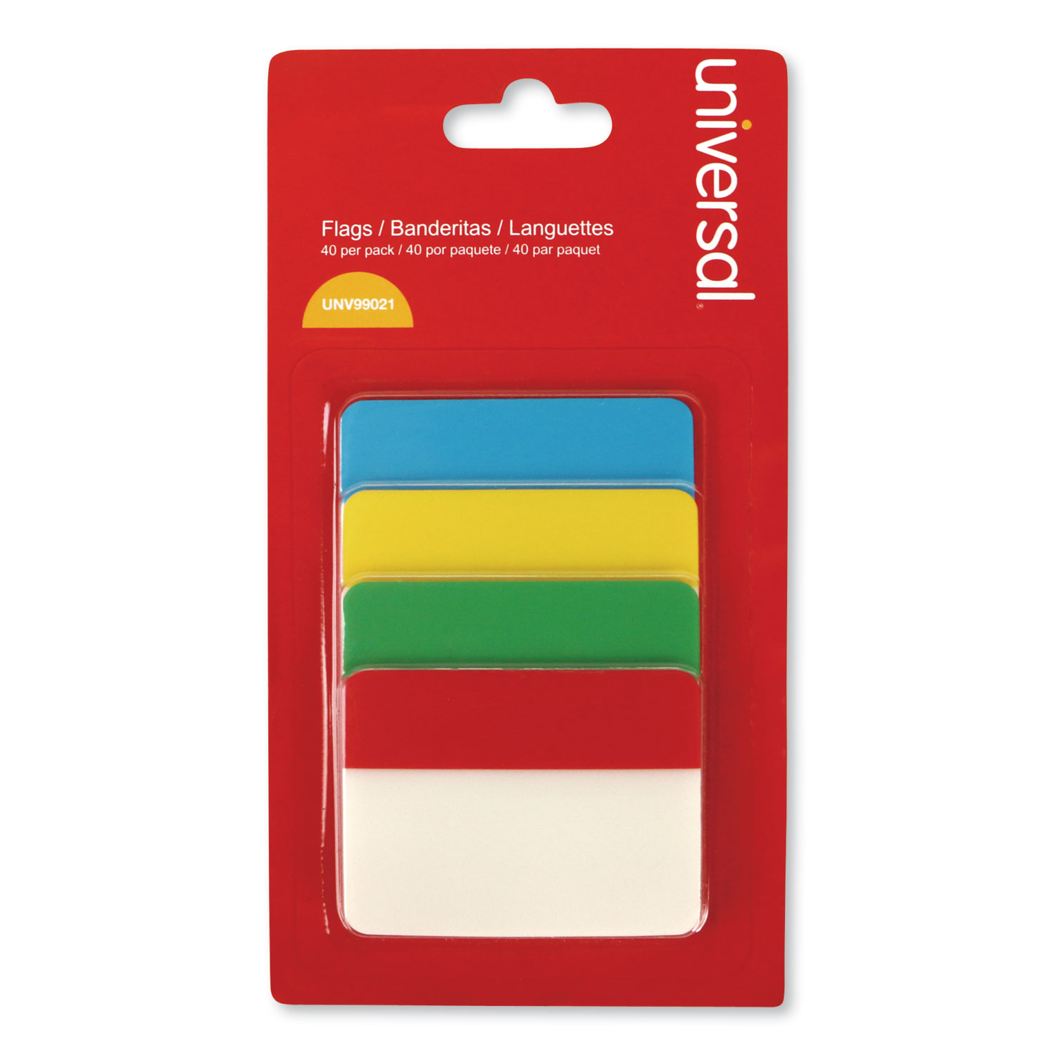  Universal UNV99021 Self Stick Index Tab, 2, Assorted Colors, 40/Pack (UNV99021) 