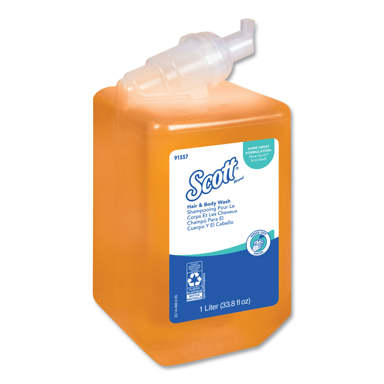  Scott 91557 Essential Hair and Body Wash, Citrus Floral, 1 L Bottle, 6/Carton (KCC91557) 