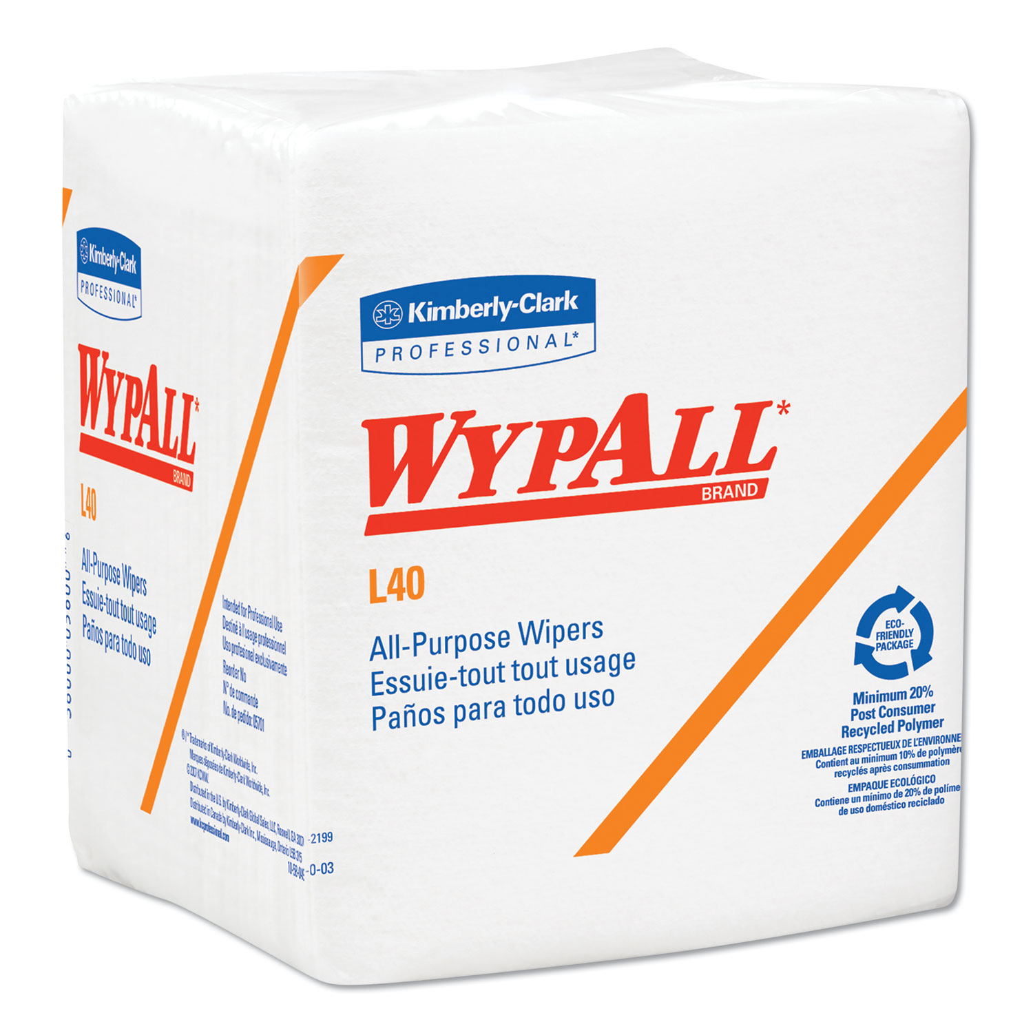  WypAll 5701 L40 Towels, 1/4 Fold, White, 12 1/2 x 12, 56/Box, 18 Packs/Carton (KCC05701) 