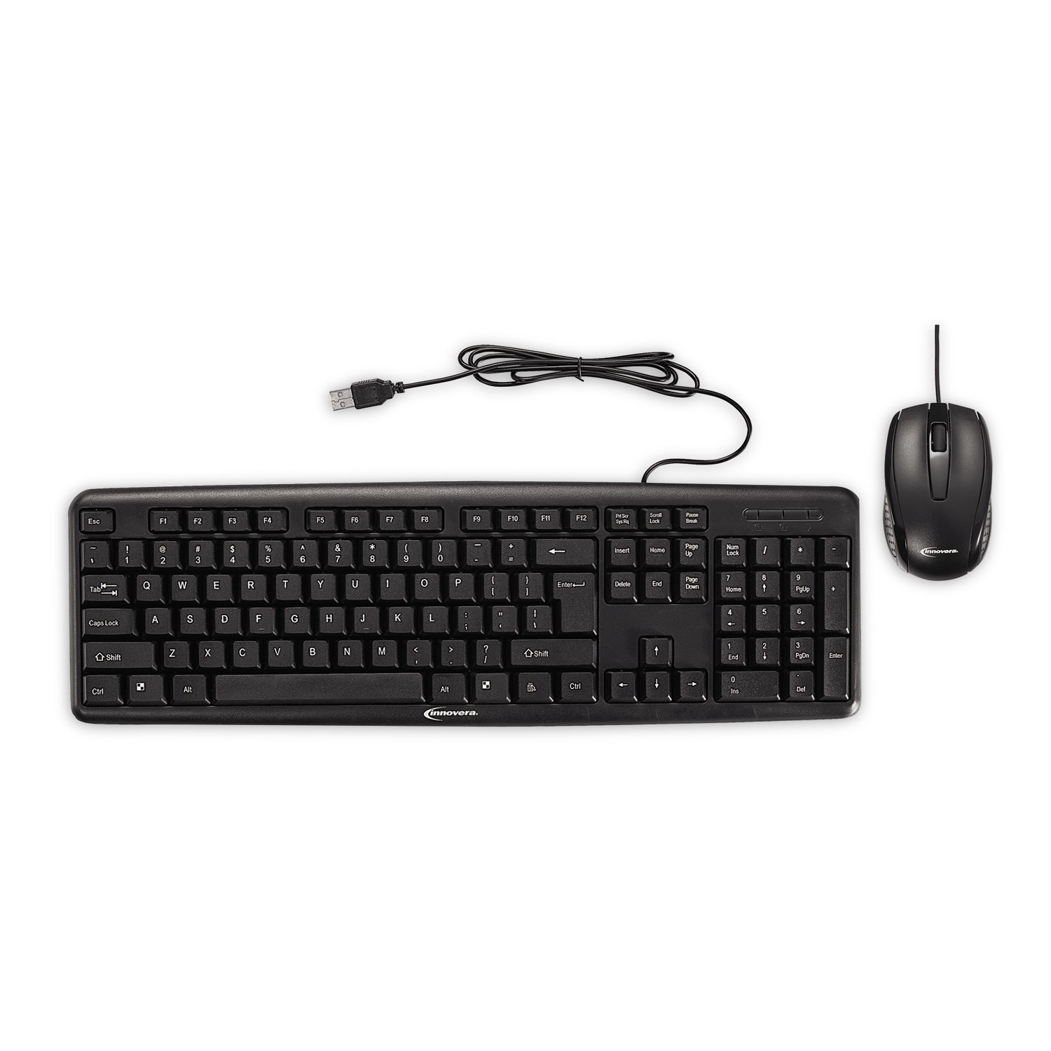  Innovera IVR69202 Slimline Keyboard and Mouse, USB 2.0, Black (IVR69202) 