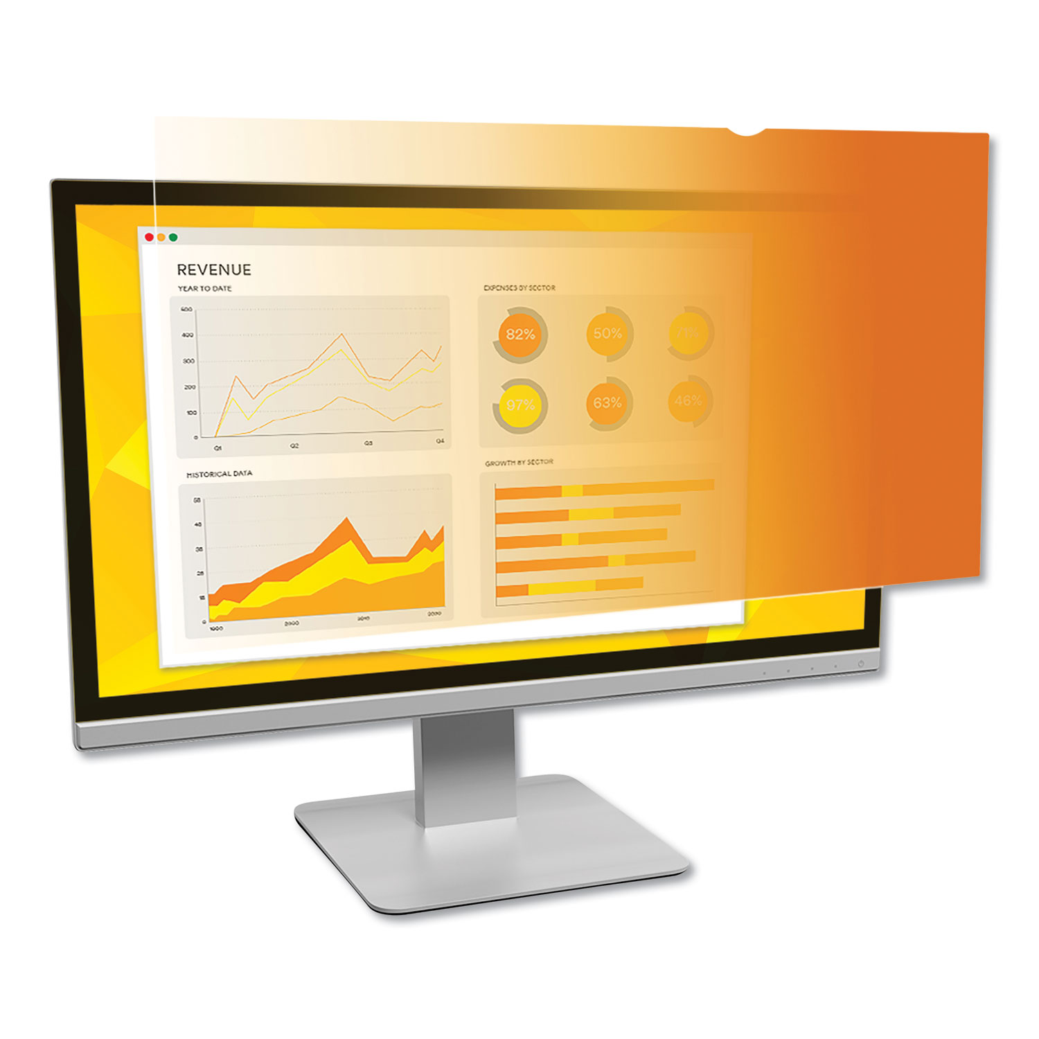 Gold Frameless Privacy Filter for 24" Widescreen Monitor, 16:10 Aspect Ratio