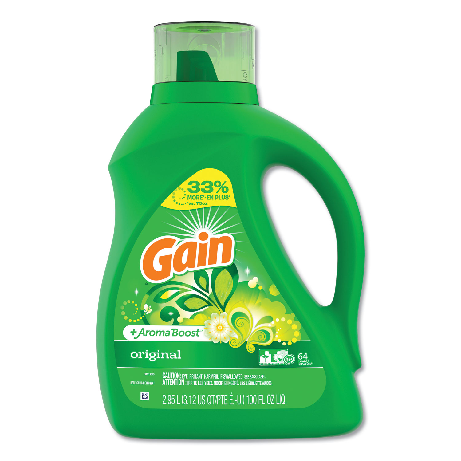  Gain 12786 Liquid Laundry Detergent, Original Scent, 100oz, 4/CT (PGC12786) 