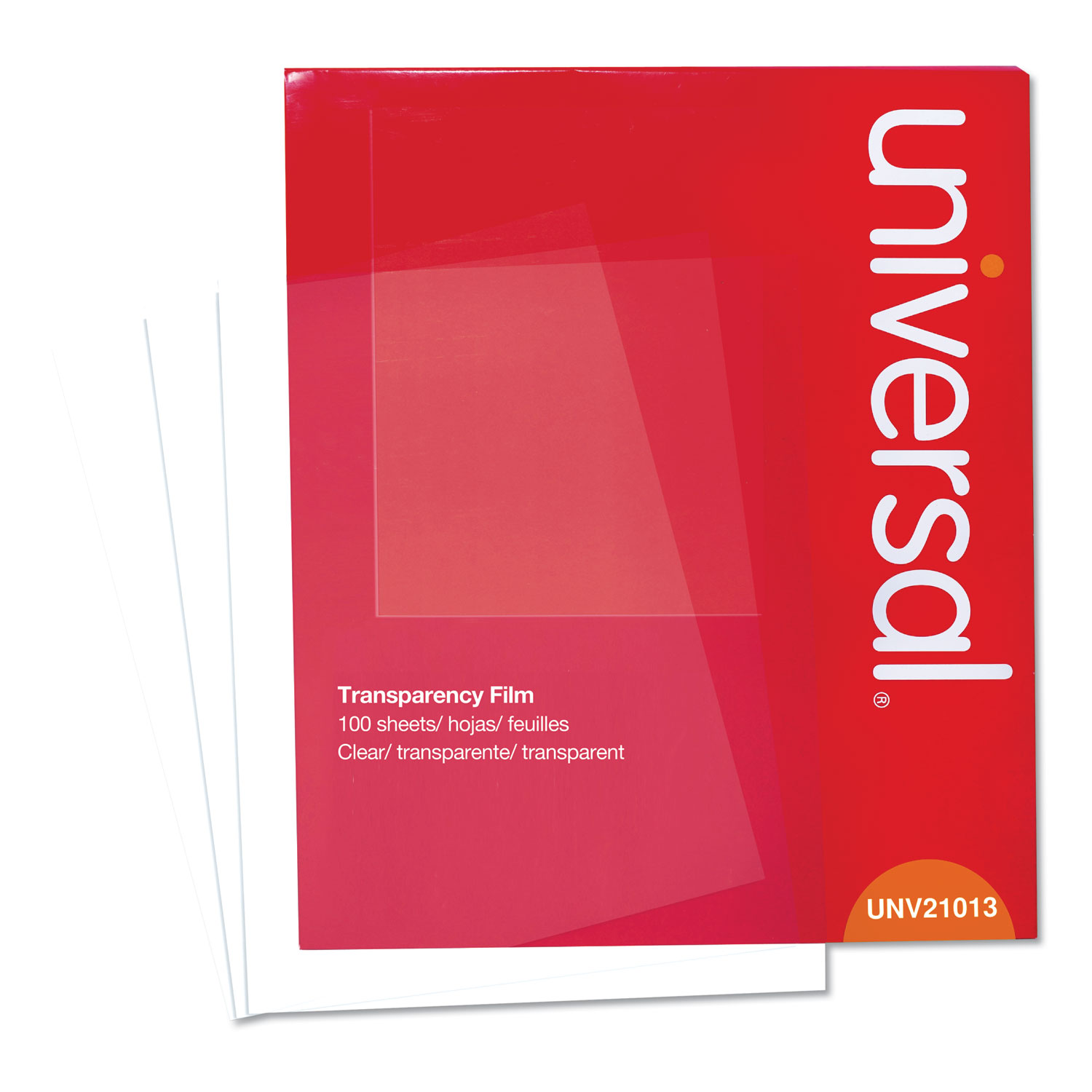 Universal UNV21013 Transparent Sheets, Write-On-Only, Letter, Clear, 100/Pack (UNV21013) 