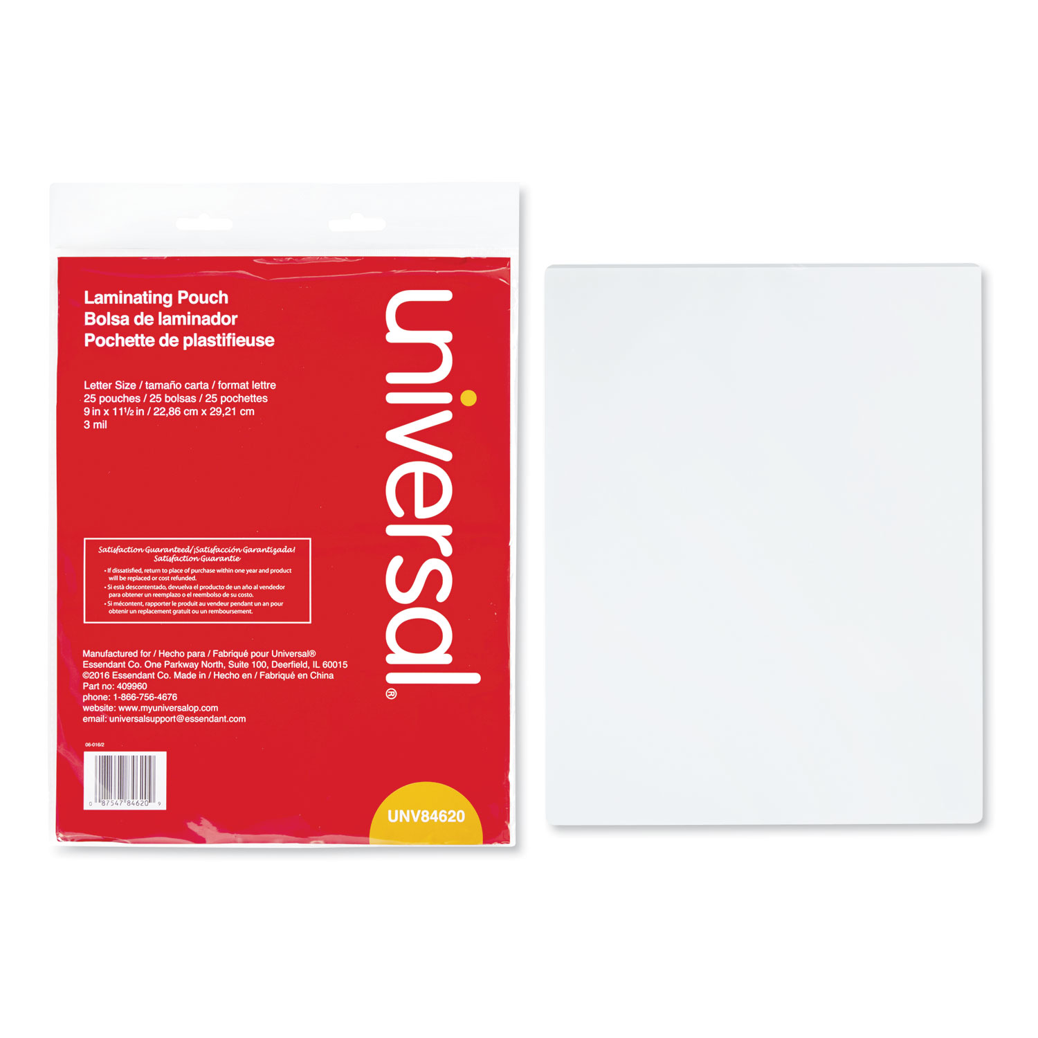 100 Pack Thermal Laminating Pouches 9" x 11.5" 3 Mil Letter Size Clear Crystal 