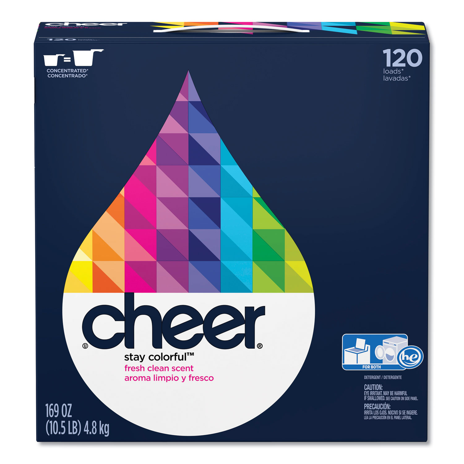  Cheer 84929 Powder Laundry Detergent, Fresh Clean Scent, 169 oz Box, 2/Carton (PGC84929) 