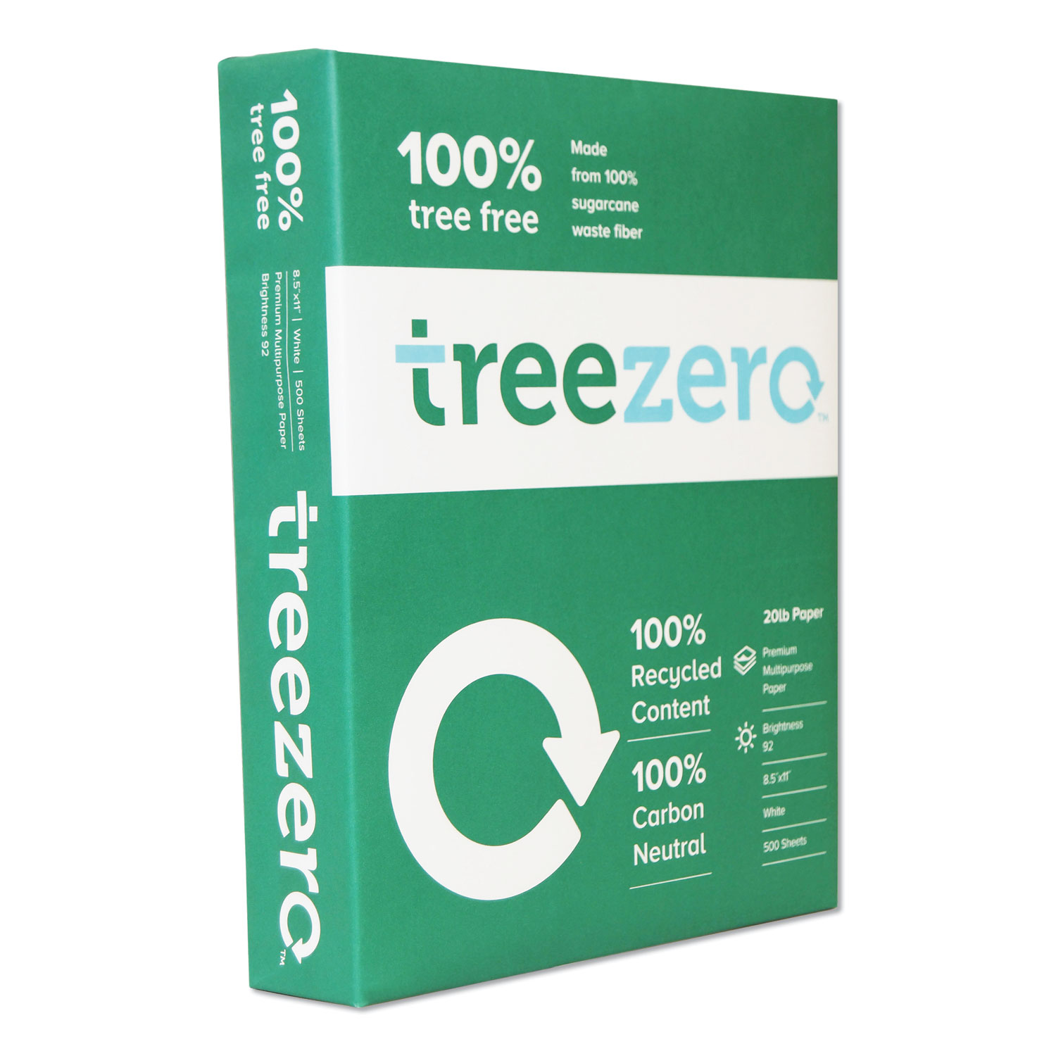100% Tree-Free Paper, 92 Bright, 20lb, 8.5 x 11, White, 500 Sheets/Ream, 10 Reams/Carton