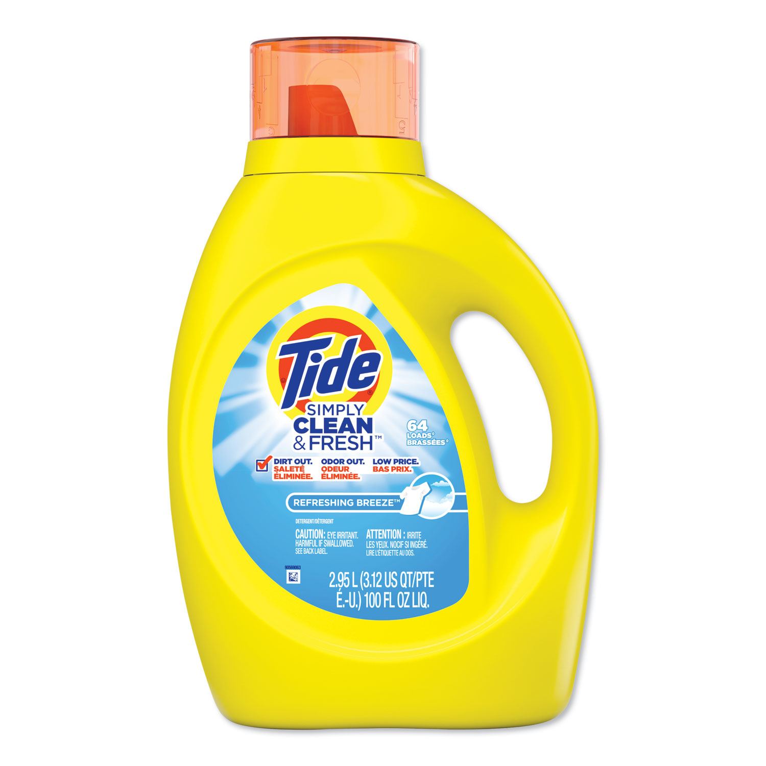  Tide 44206 Simply Clean & Fresh Laundry Detergent, Refreshing Breeze, 100oz Bottle, 4/Crtn (PGC44206) 