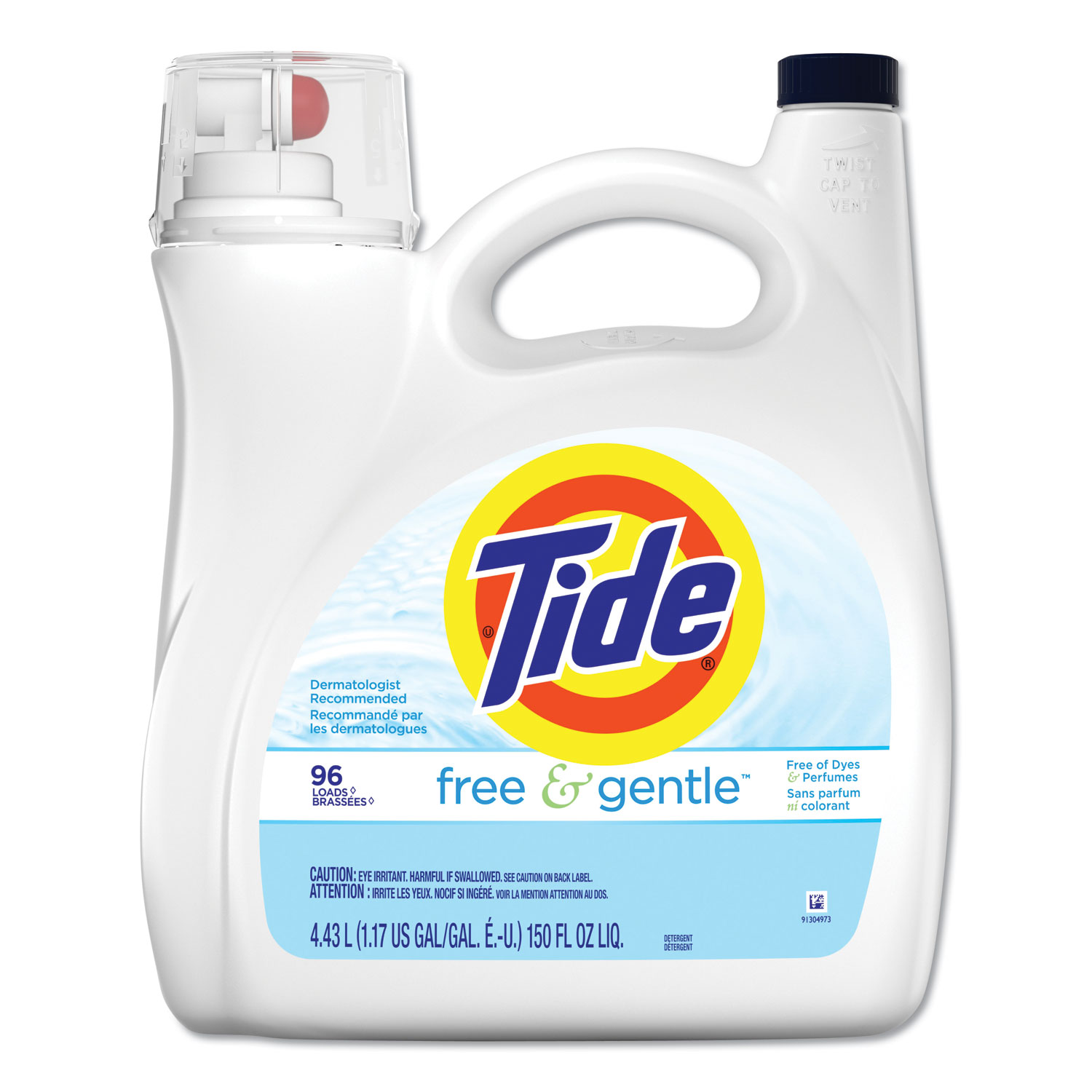  Tide 41967 Free & Gentle Liquid Laundry Detergent, 150 oz Pump Bottle, 4/Carton (PGC41967) 