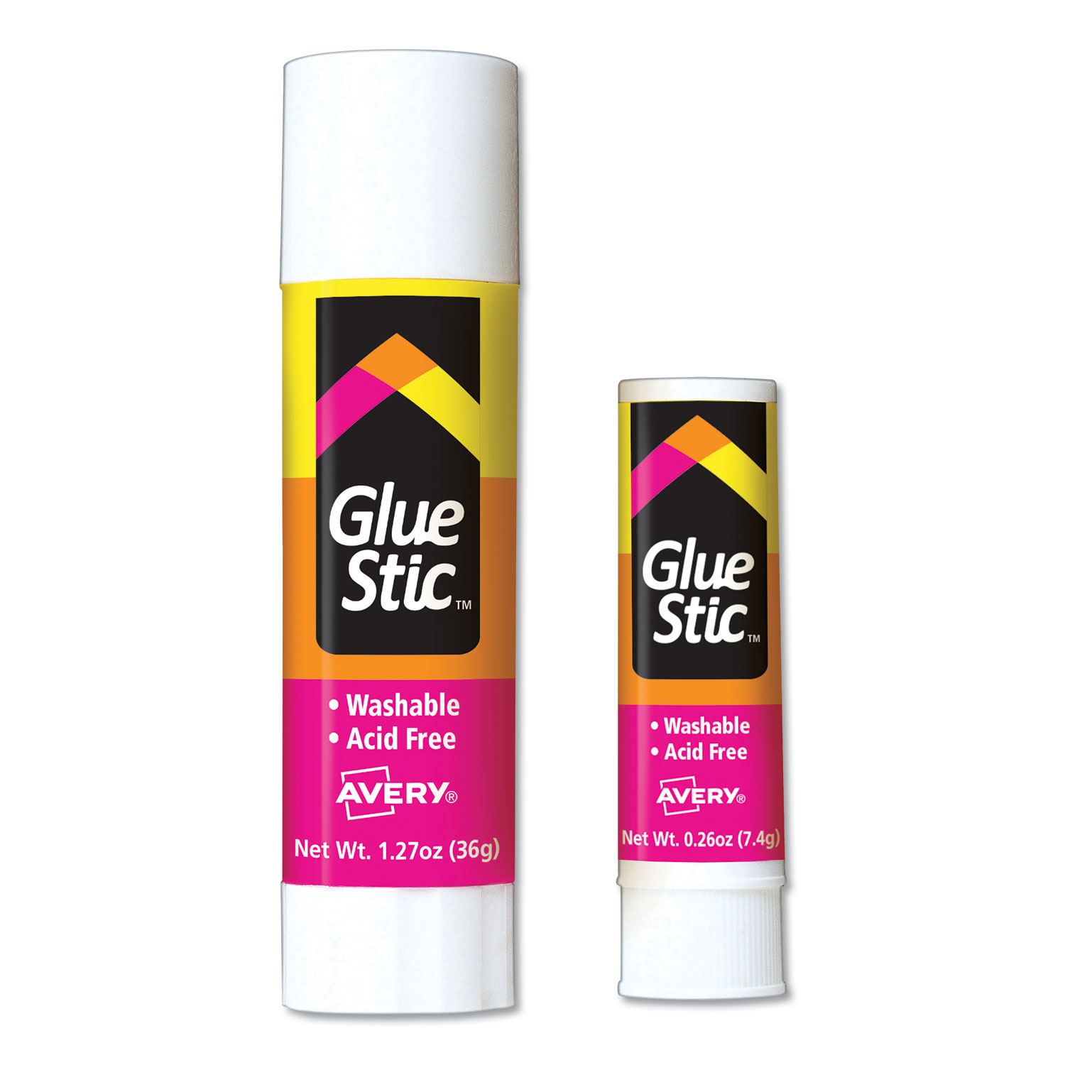 Permanent Glue Stics, White Application, Washable, 1.27 oz, Stick