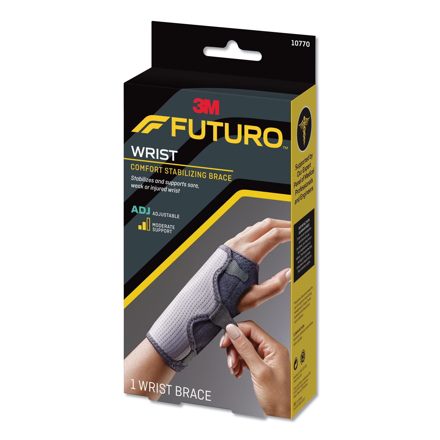 Adjustable Reversible Splint Wrist Brace, Fits Wrists 5 1/2