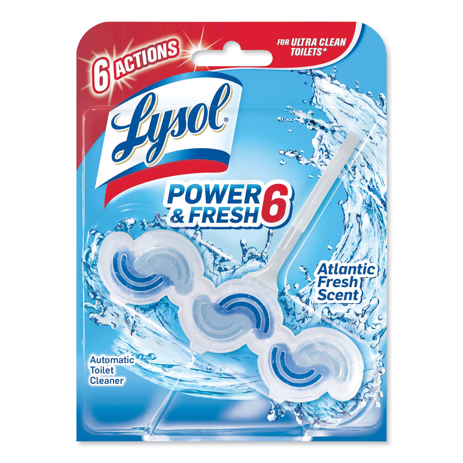  LYSOL Brand 19200-96082 Power & Fresh 6 Automatic Toilet Bowl Cleaner, Atlantic Fresh, 1.37oz, 6/Carton (RAC96082) 