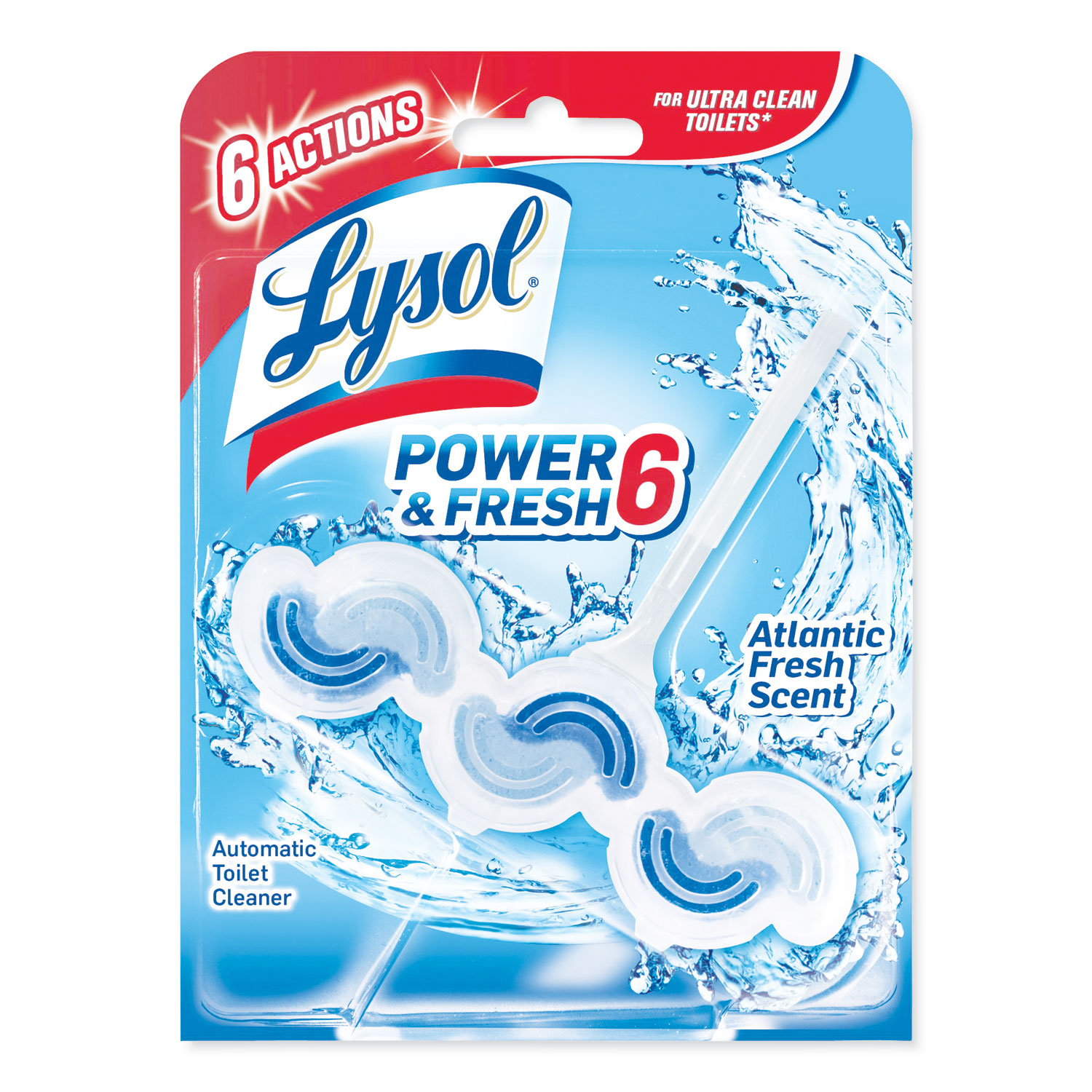  LYSOL Brand 19200-96082 Power & Fresh 6 Automatic Toilet Bowl Cleaner, Atlantic Fresh, 1.37 oz Clip-on (RAC96082EA) 