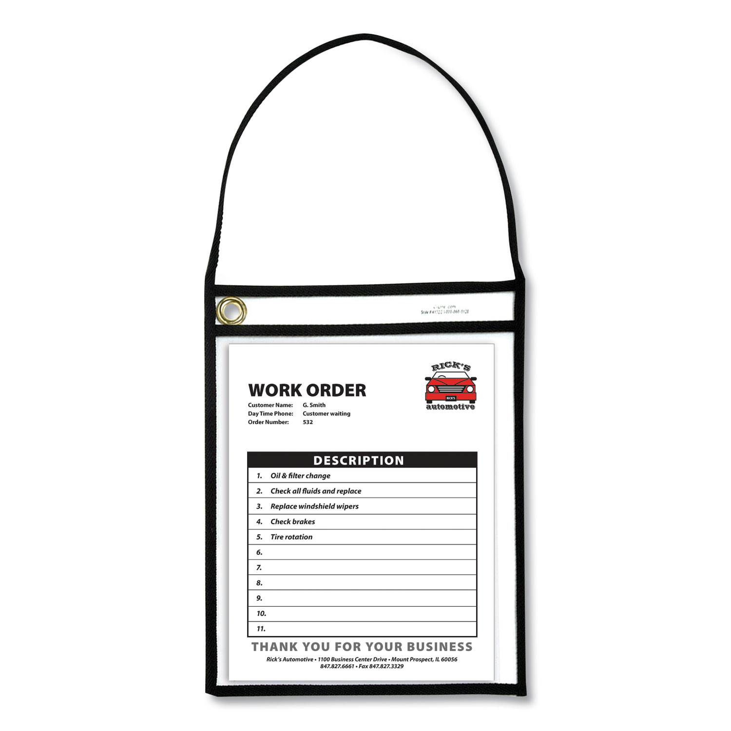  C-Line 41922 1-Pocket Shop Ticket Holder w/Strap, Black Stitching, 75-Sheet, 9 x 12, 15/Box (CLI41922) 