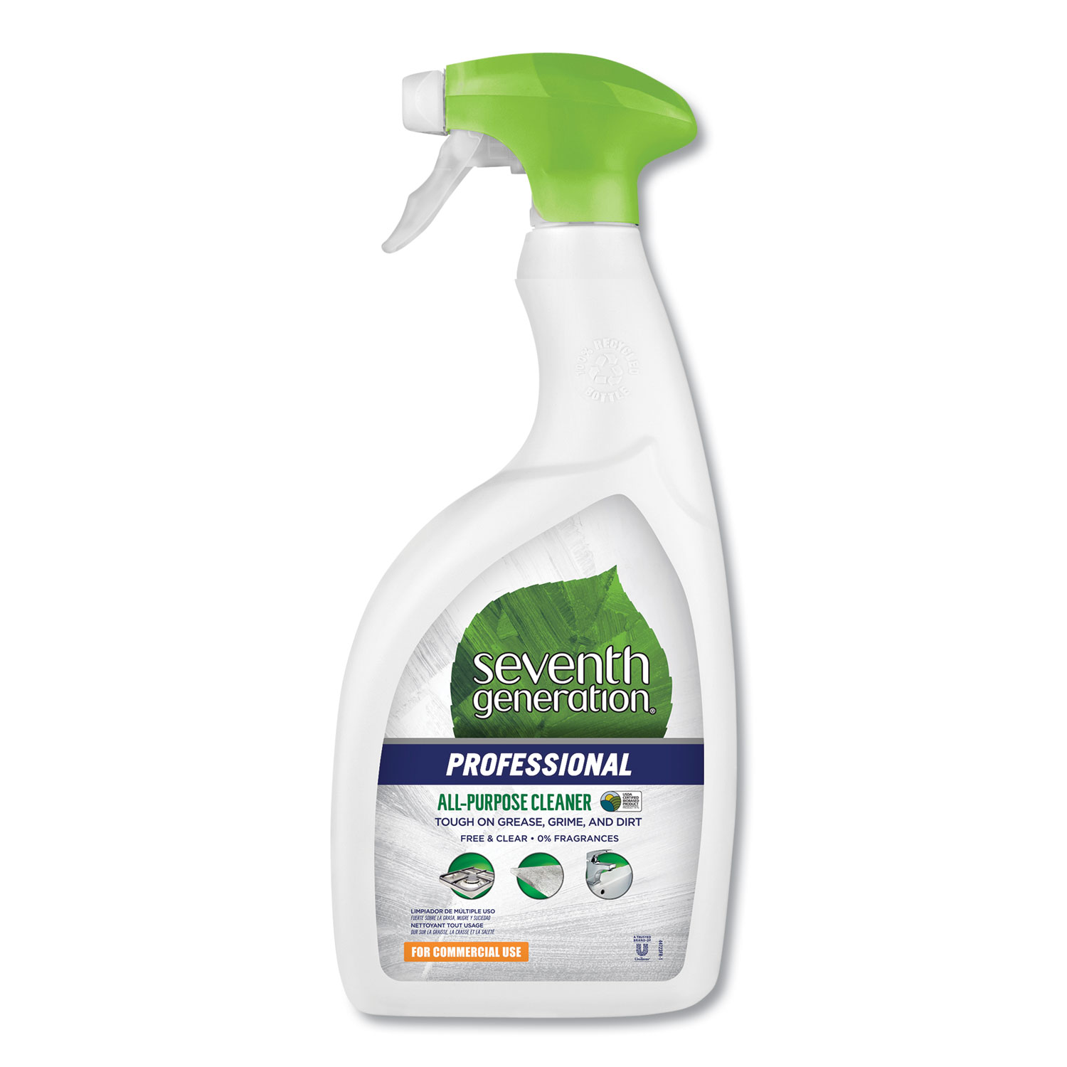  Seventh Generation Professional 44723 All-Purpose Cleaner, Free and Clear, 32 oz Spray Bottle, 8/Carton (SEV44723CT) 