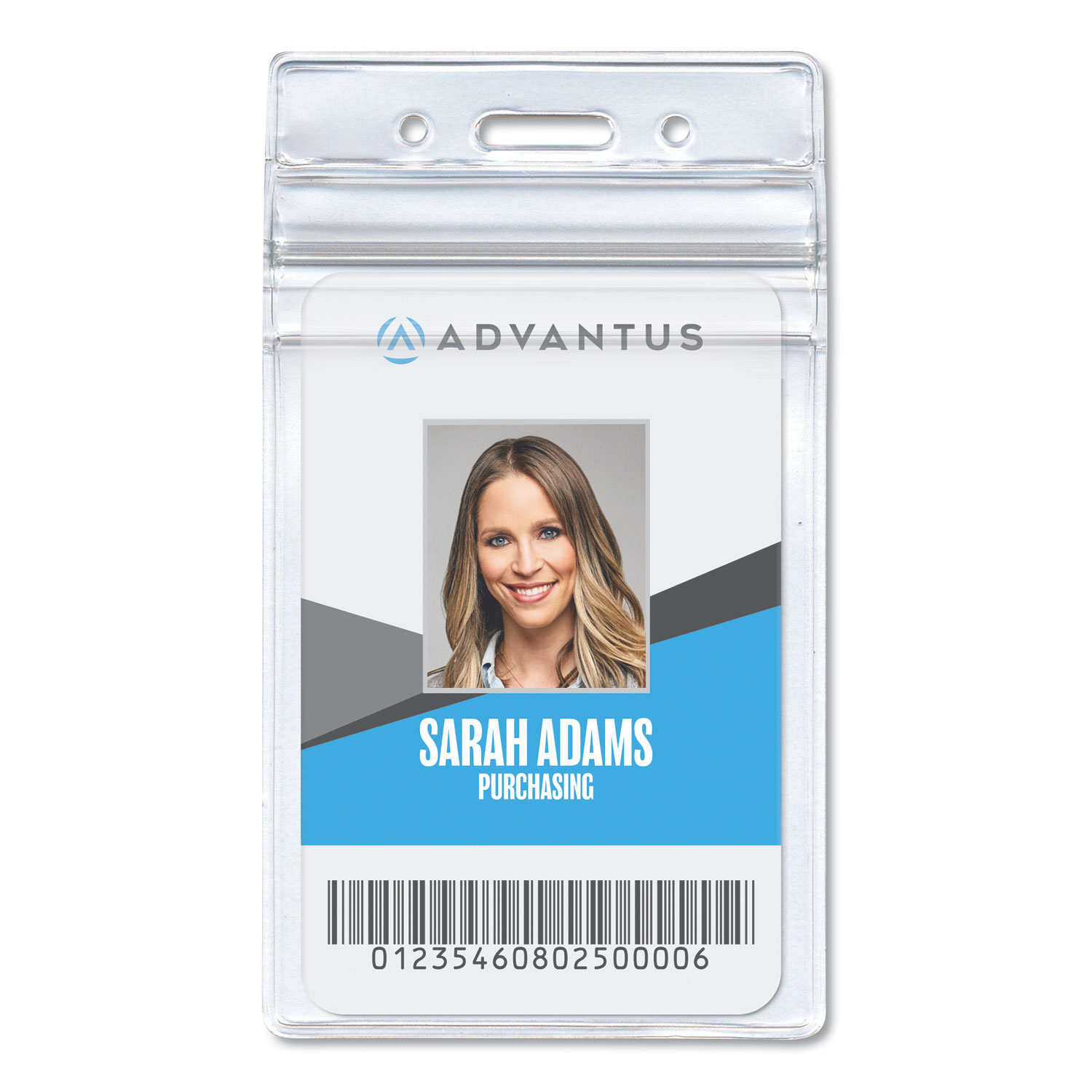 Resealable ID Badge Holder, Vertical, 3.68 x 5, Clear, 50/Pack