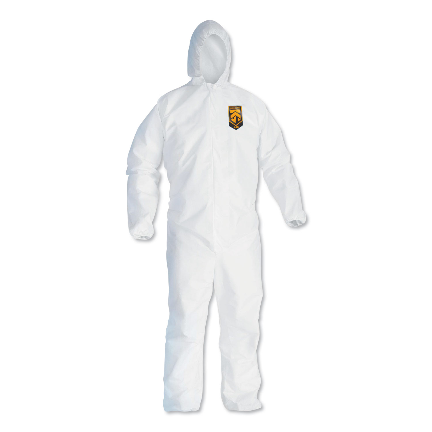  KleenGuard KCC 44325 A40 Elastic-Cuff and Ankles Hooded Coveralls, White, 2X-Large, 25/Case (KCC44325) 