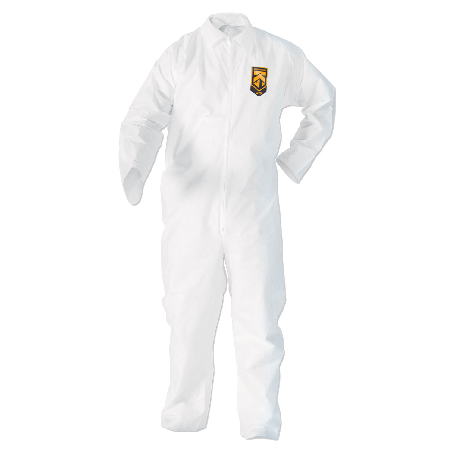 A20 Breathable Particle Protection Coveralls, Zip, Open Wrists/Ankles, Medium, White, 24/Carton
