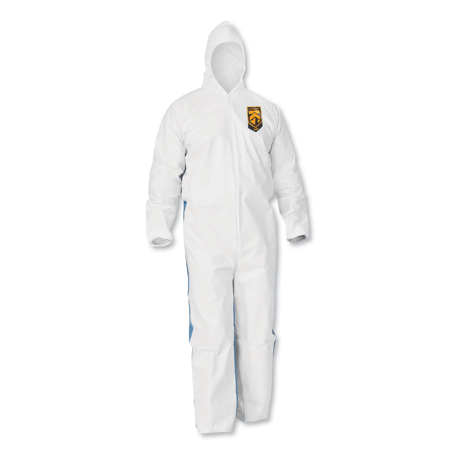 A40 Breathable Back Coveralls, Hooded, Elastic Wrist and Ankles, 4X-Large, White/Blue, 25/Carton