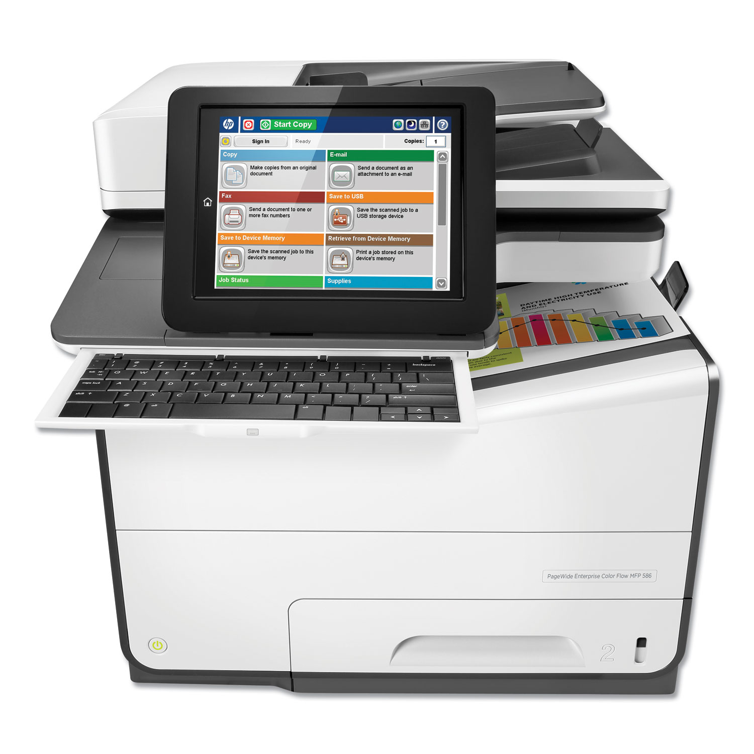  HP G1W41A#BGJ PageWide Enterprise Color MFP 586fz, Copy/Fax/Print/Scan (HEWG1W41A) 