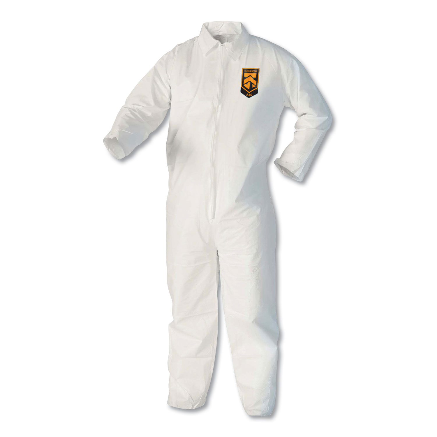 A40 Coveralls, Open Wrists and Ankles, White, Large, 25/Carton