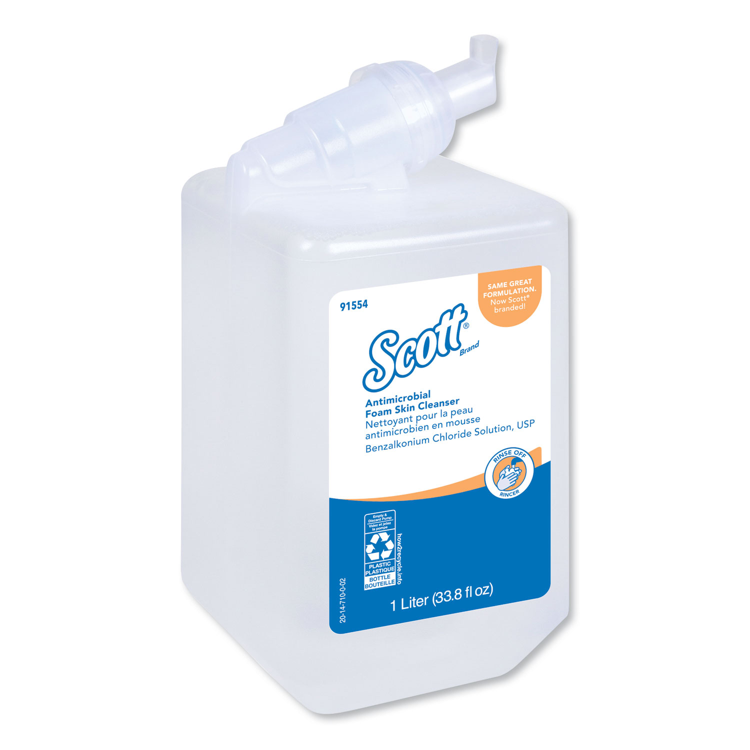  Scott KCC 91554 Control Antimicrobial Foam Skin Cleanser, Fresh Scent, 1000mL Bottle, 6/CT (KCC91554CT) 