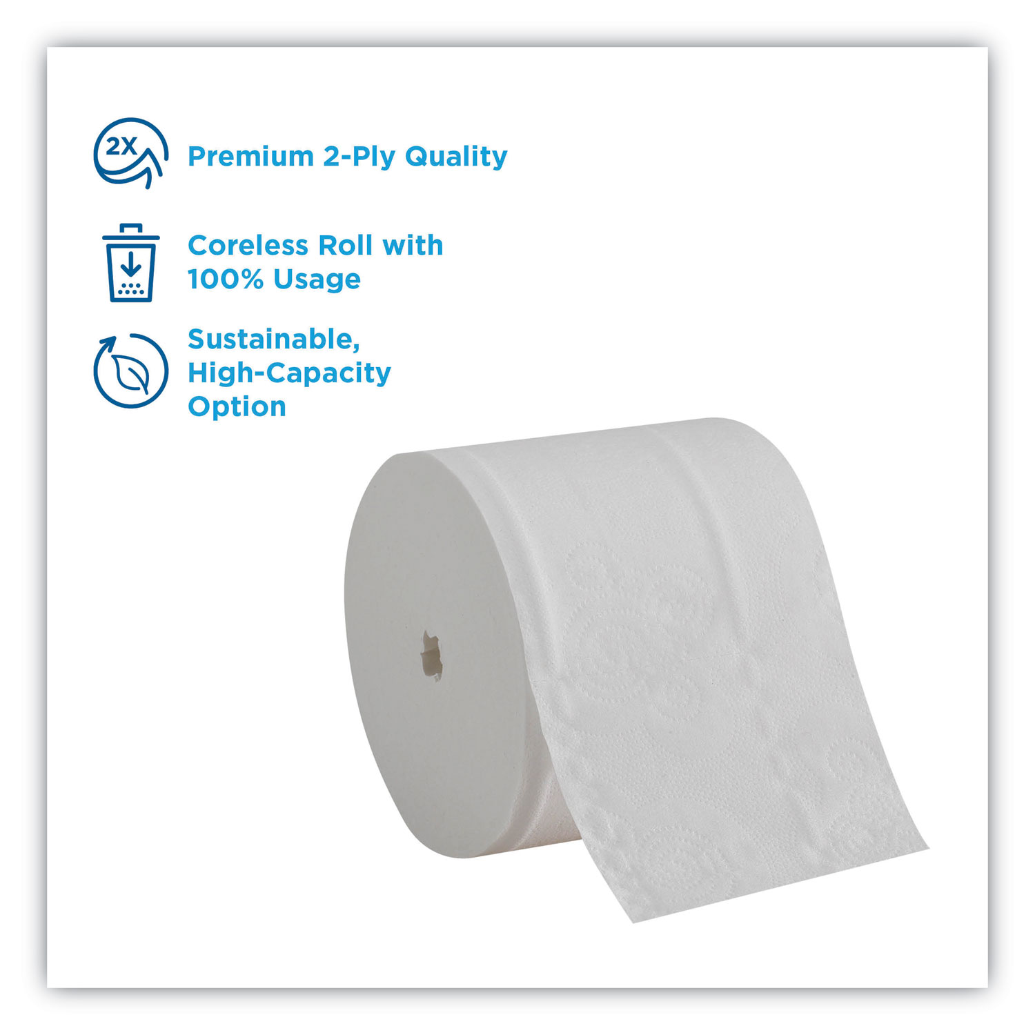 Compact Coreless Bath Tissue, White, 750 Sheets/Roll, 36/Carton